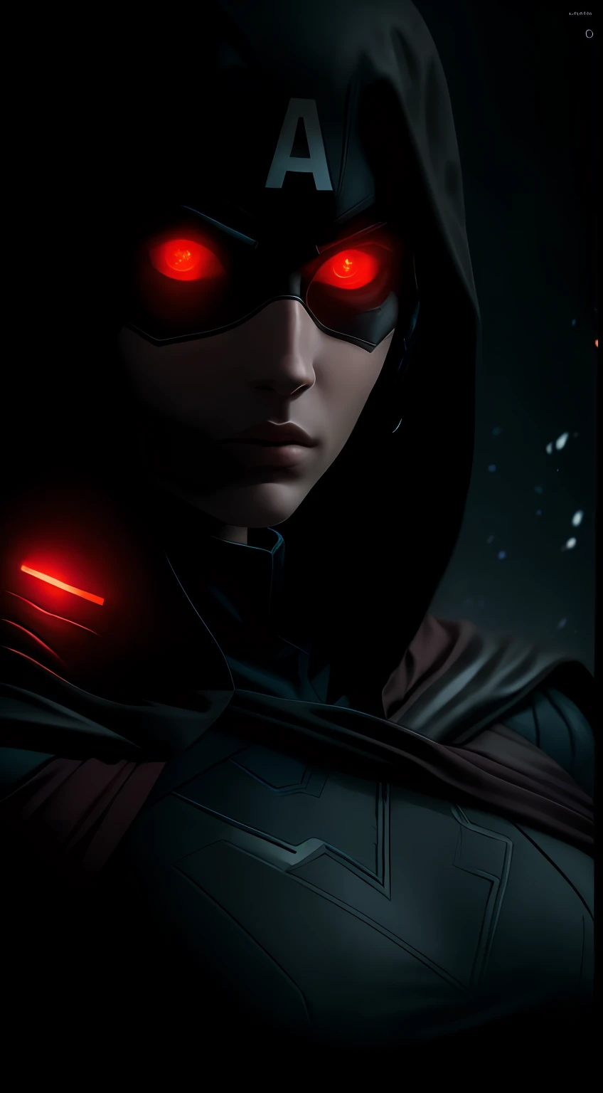 (Dark shot: 1.1), Epic Realistic, Sexy Woman dressed as Captain America in the dark with glowing eyes and glowing cape, soft cinematic light, Adobe Lightroom, photolab, HDR, intricated, Highly detailed, (dof: 1,4), hyper-detail (Artstation: 1,4), Cinematic, warm lights, Dramatic light (intricate detail: 1,1)