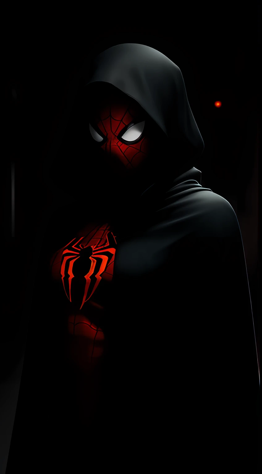 (Dark shot: 1.1), Epic Realistic, Sexy Woman dressed as Spider-Man in the dark with glowing eyes and glowing cape, soft cinematic light, Adobe Lightroom, photolab, HDR, intricated, Highly detailed, (dof: 1,4), hyper-detail (Artstation: 1,4), Cinematic, warm lights, Dramatic light (intricate detail: 1,1)