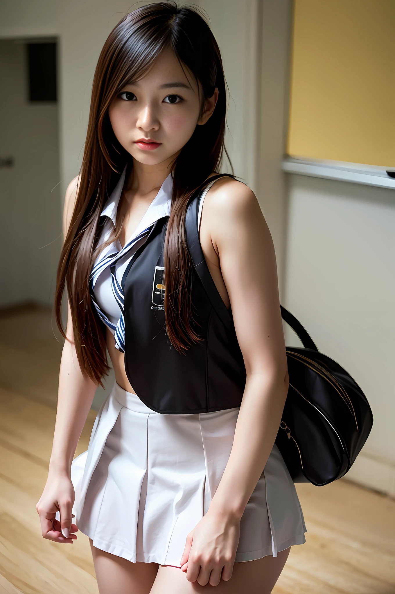 highschool girl、highschool uniform、Bob Hair、18yearsold、