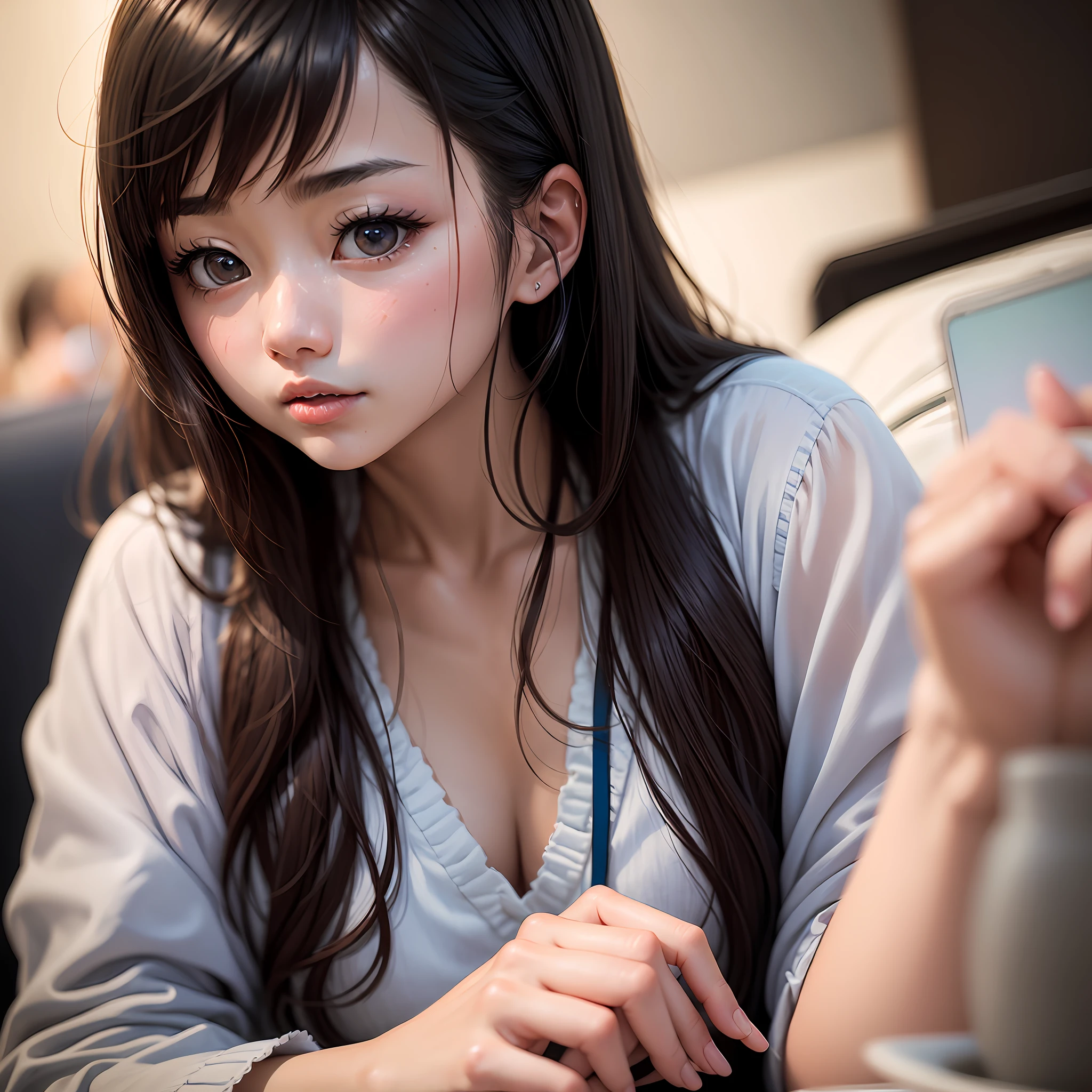 1girls、high resolucion、Realstic、Raw photo、Aika Sawaguchi、Beautie、kawaii、Depth of subject --auto