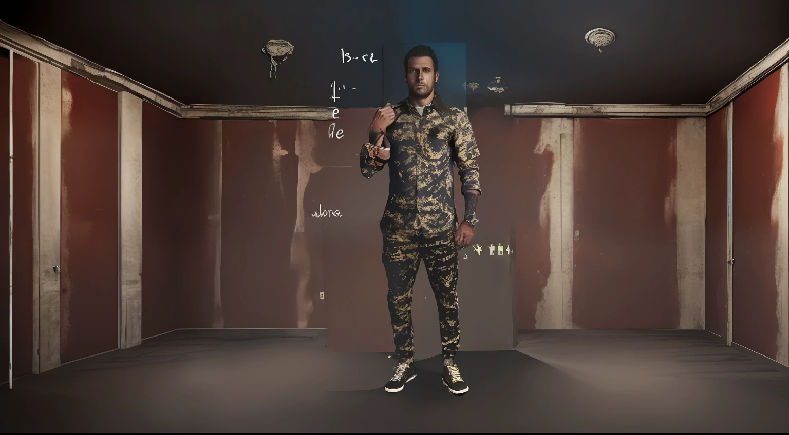 background is a dark and empty room