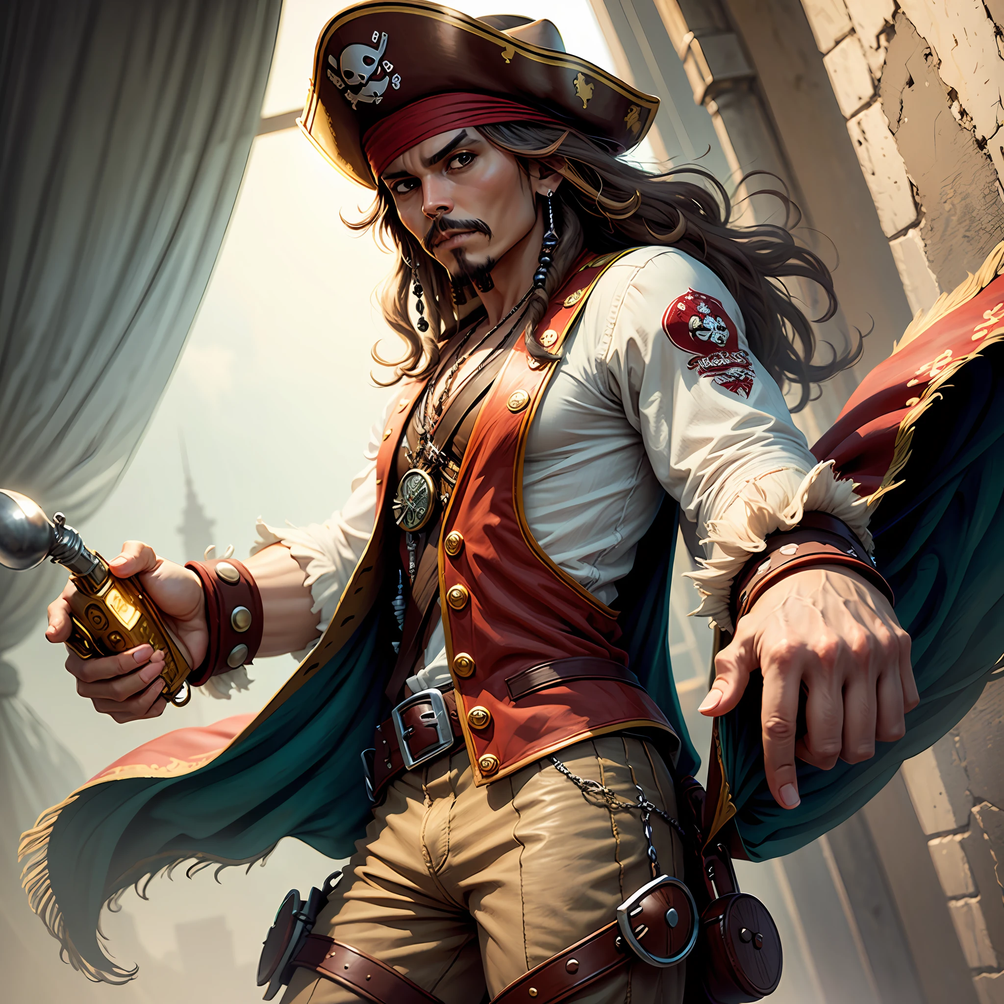 Jack sparrow usando roupa do Mario bros --auto