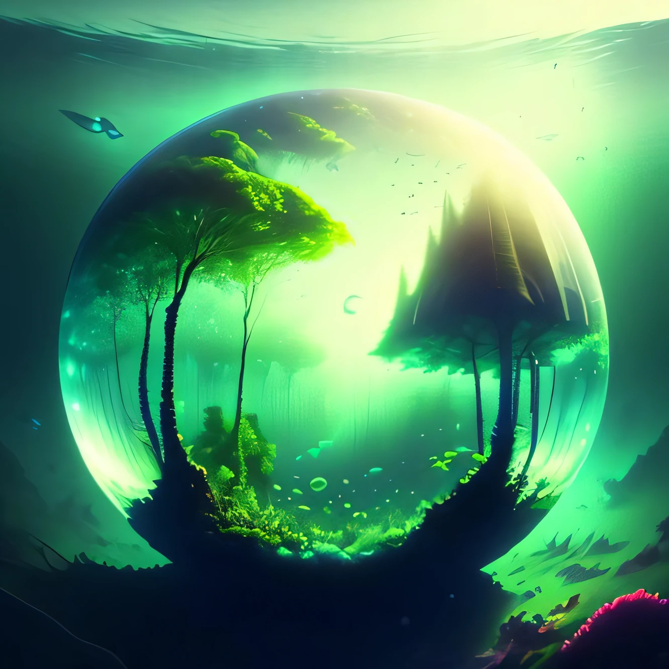bubblerealm underwater forest