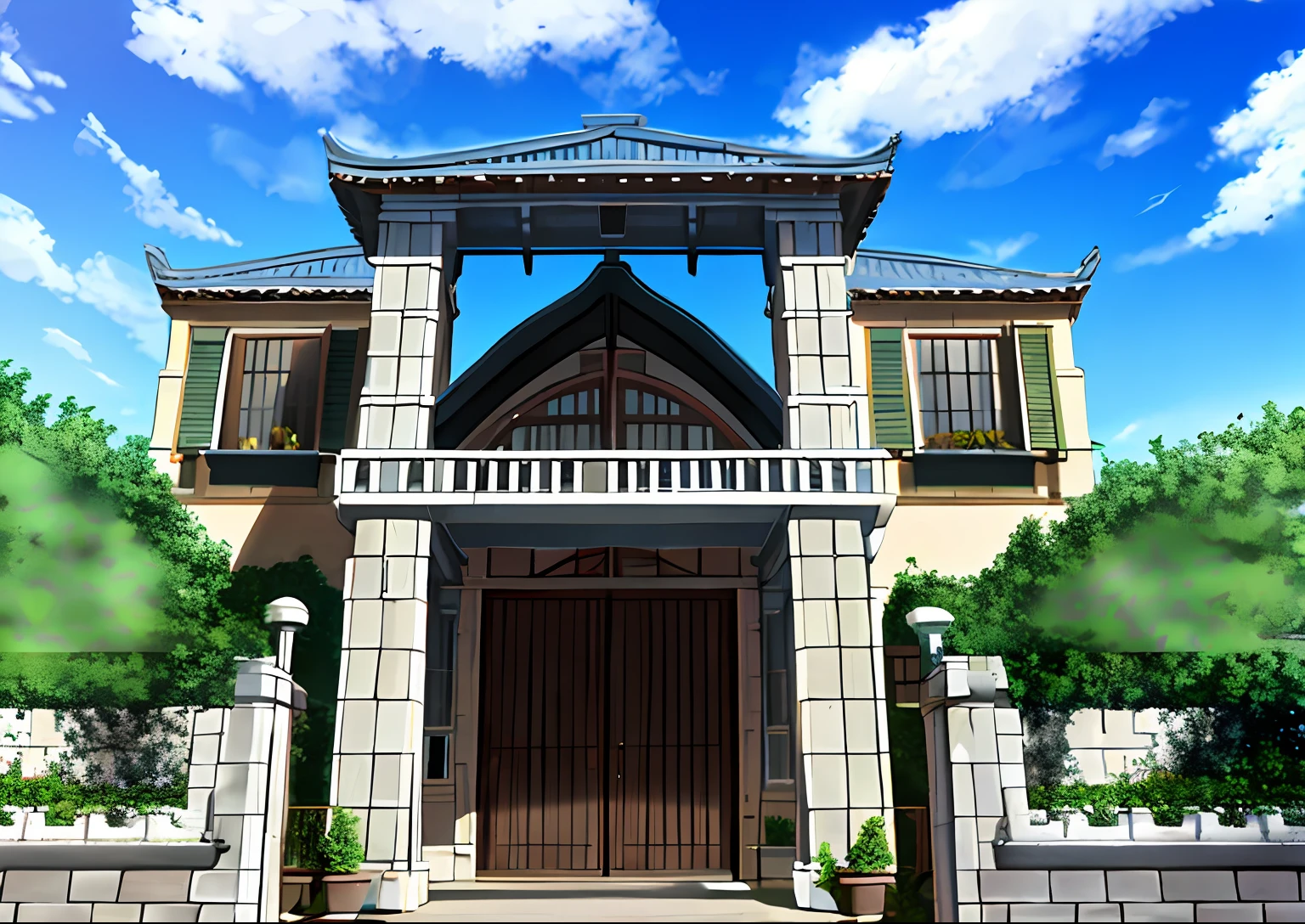 masterpiece, best quality,blue sky, outdoors,