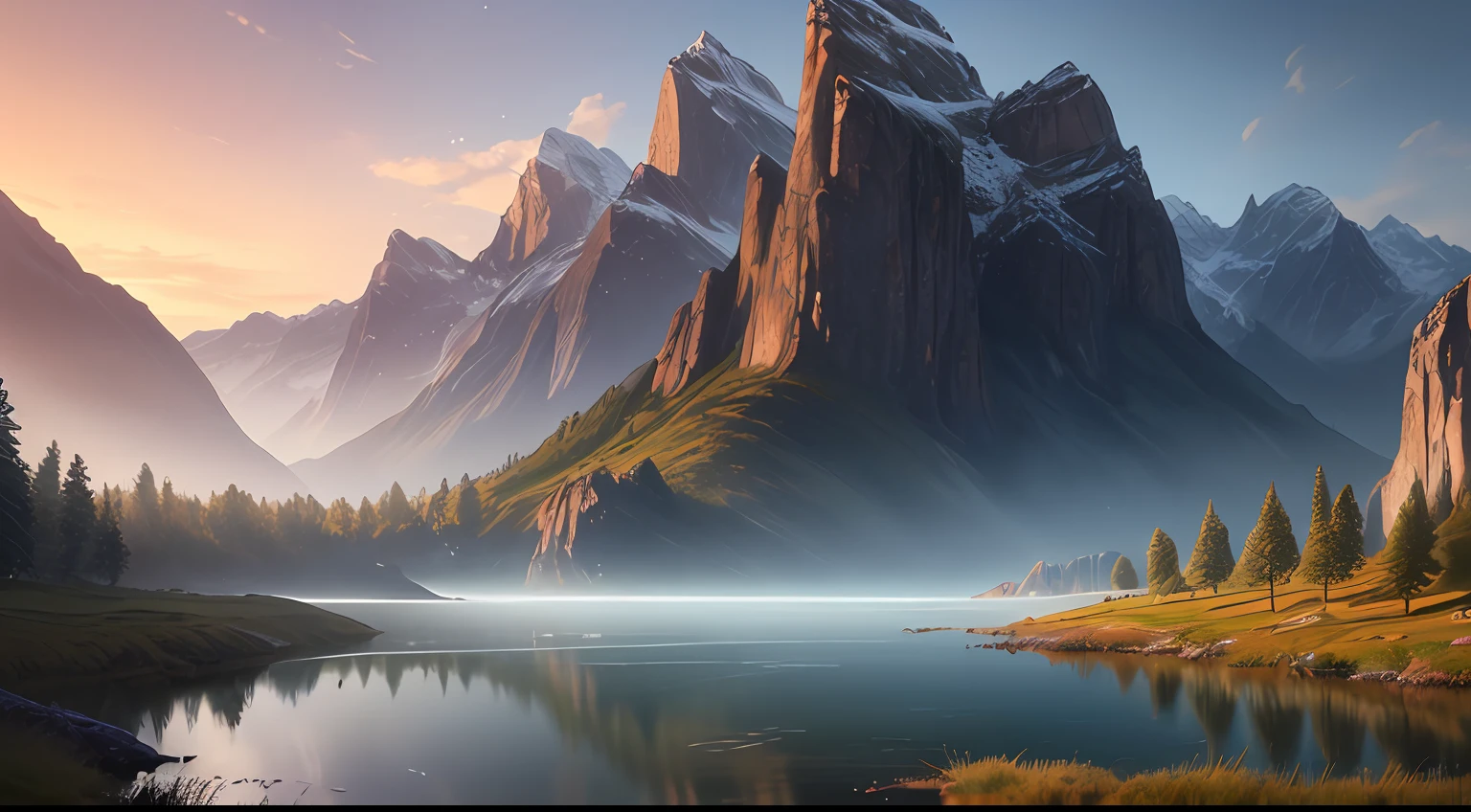 landscape,water,(extremely detailed CG unity 8k wallpaper), most beautiful artwork in the world,professional majestic oil painting,intricate, High Detail, Sharp focus, dramatic, photorealistic painting art