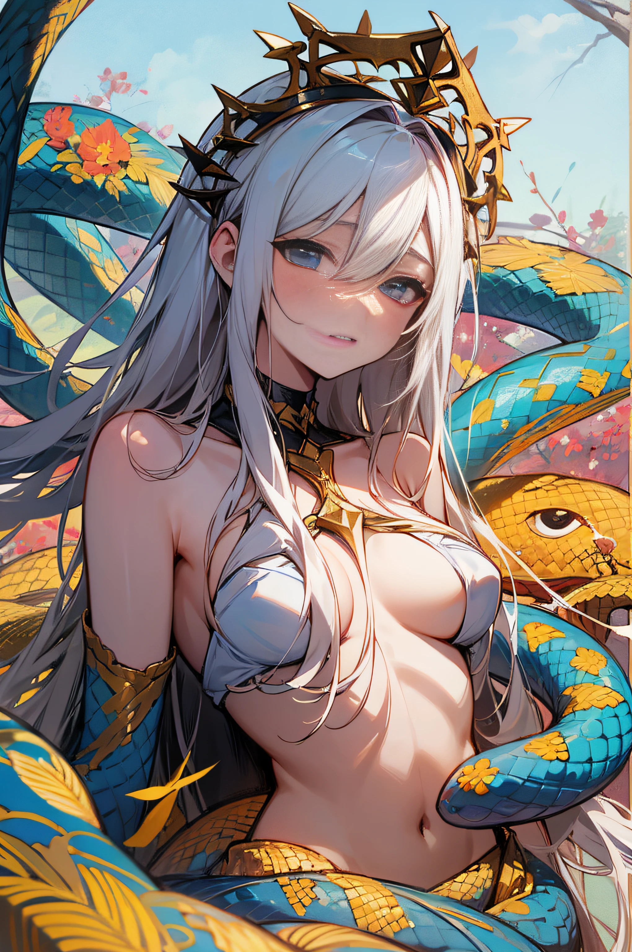 Adam and Eve、serpent、forbidden fruit、paradise