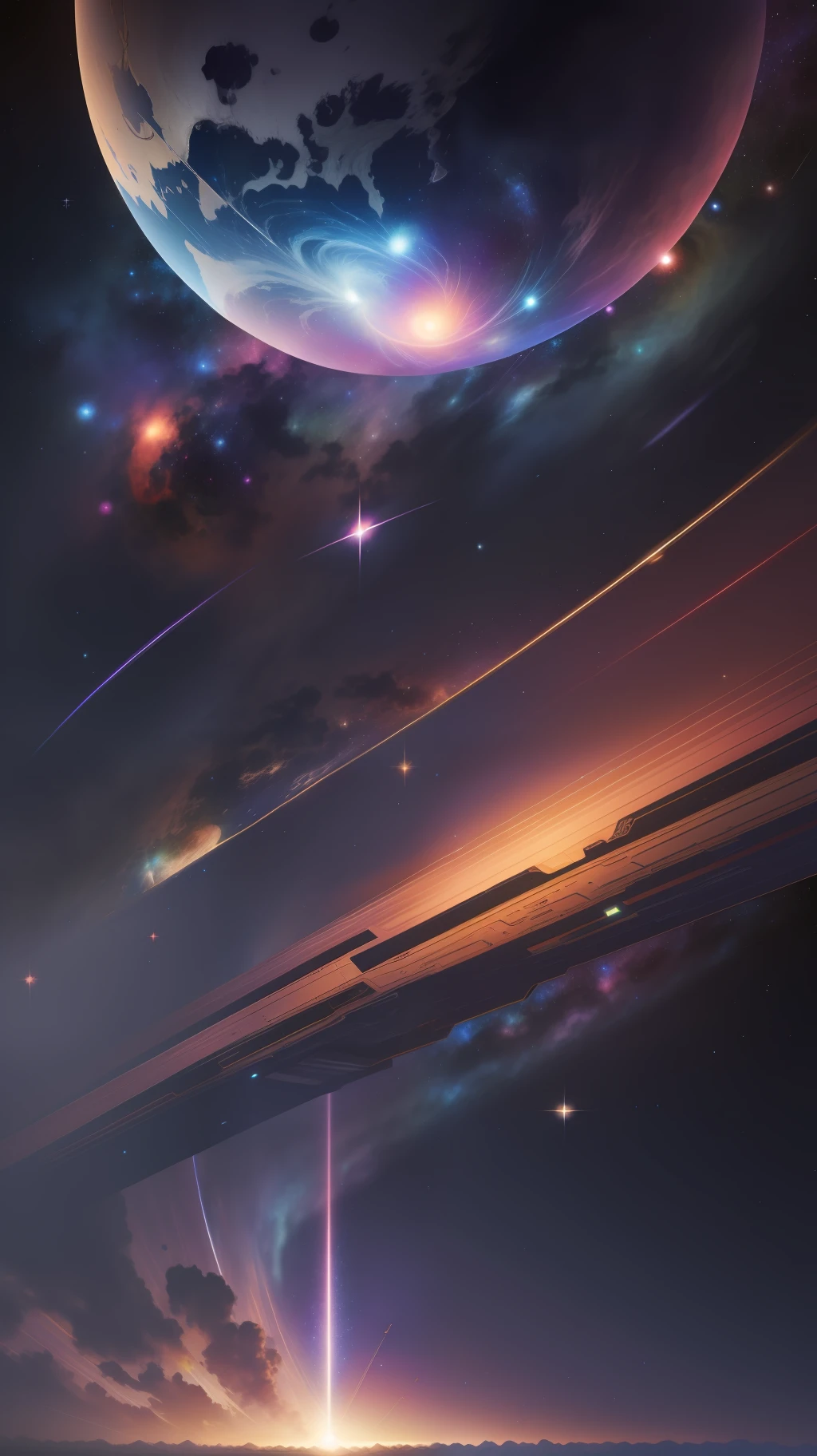 Ukraine flag waving on the dark night in space,galaxy,dark,high resolution,high quality