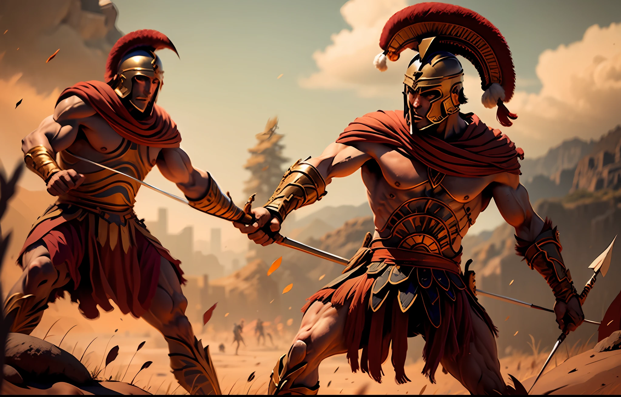 An archer in the style of sp4rt4