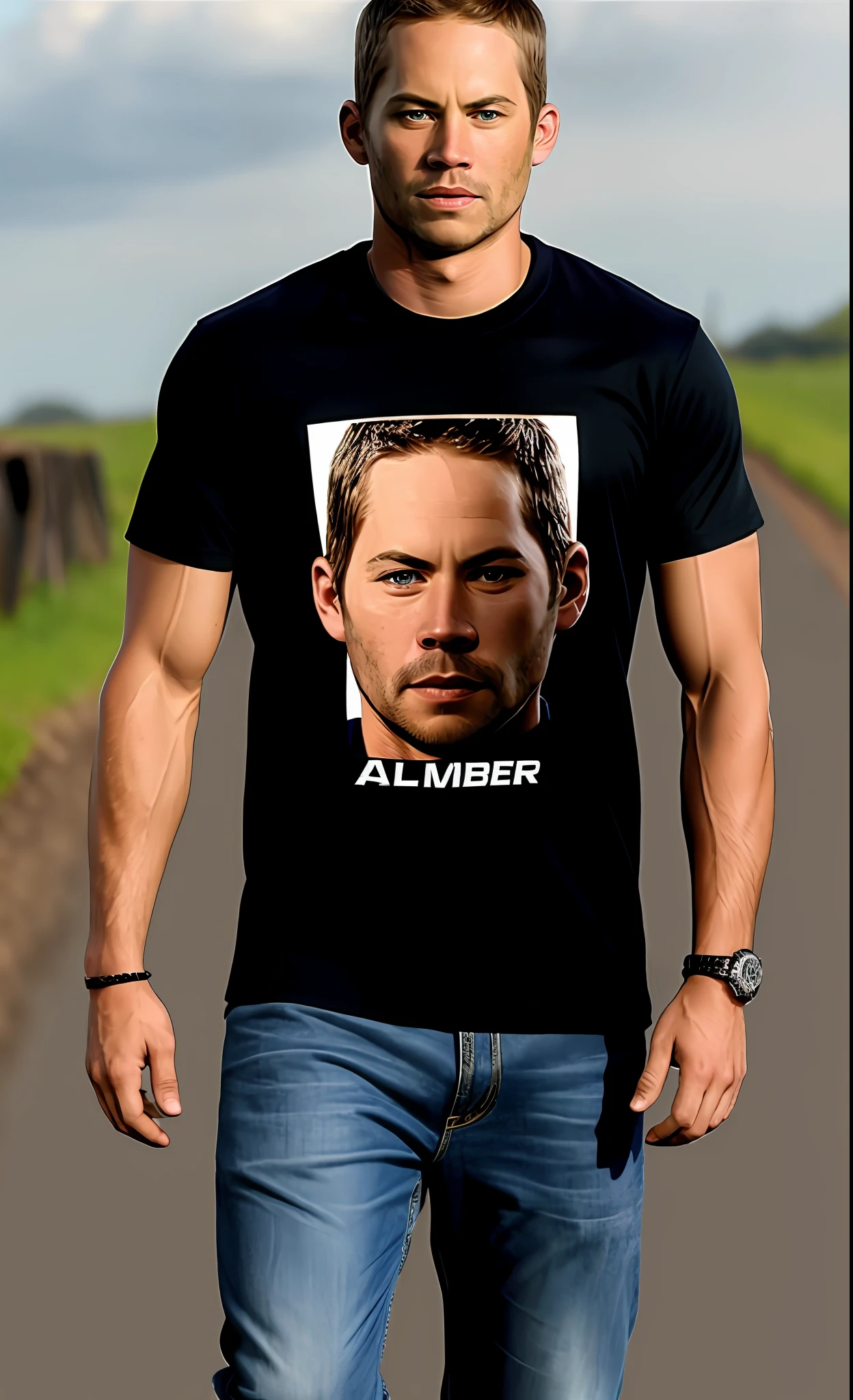 homem no estilo de Paul Walker, imagem realista e altamente detalhada