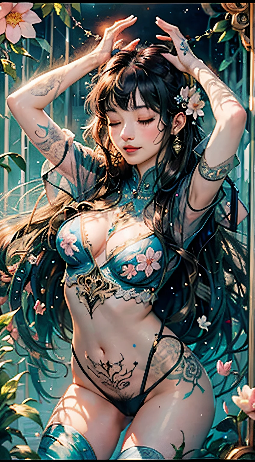Sleeping Beauty, by Bella🦋 full body, beautiful girl sleeping, room with mirror, girl sleeping on bed and sheets, old clock and lamp on table, full body, black hair, Transparent clothing,open legs, view of pubic hair, 1 sexy girl in transparent forest clothes,exposed breasts, open transparent t-shirt,mandala and flower tattoos, La mejor calidad, Obra maestra, llustration, muy delicado y hermoso, muy detallado, CG, Unidad, Fondo de pantalla de 8k, ridiculous, huge filesize, lente muy ancha, Luz suave,Sleeping Beauty, by Bella🦋 full body, beautiful girl sleeping, full body, black hair, Transparent clothing, slight smile,, open legs, view of pubic hair, 1 sexy girl in transparent forest clothes,exposed breasts, open transparent t-shirt,mandala and flower tattoos, La mejor calidad,