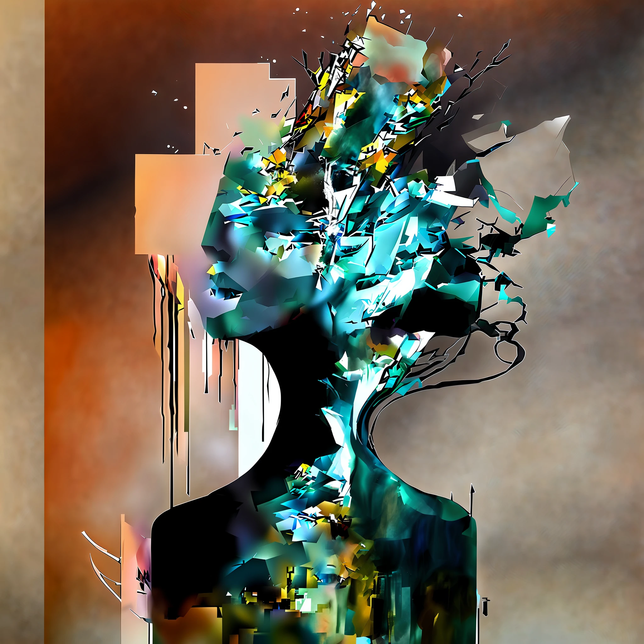 painting of a woman with a face made of broken pieces, art of alessandro pautasso, contemporary digital art, abstract portrait, expressive beautiful painting, gorgeous digital art, beautiful art uhd 4 k, inspiring digital art, beautiful digital artwork, exquisite digital illustration, expressive digital art, exquisite digital art, elaborate digital art, stunning digital illustration, artistic digital art