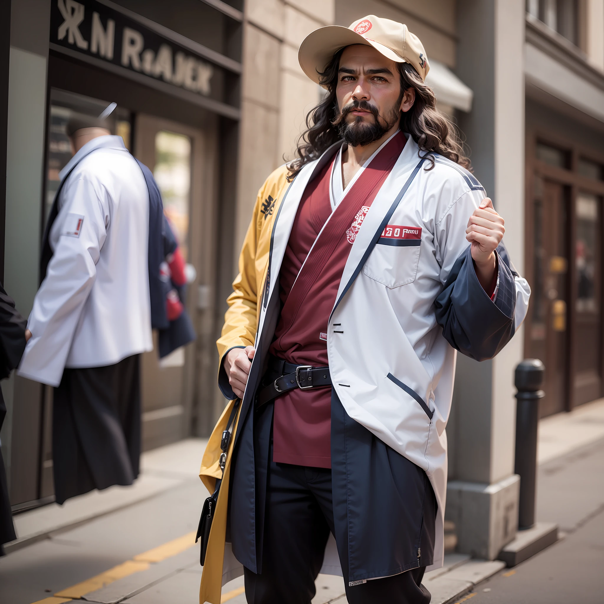 Karl Marx vestido com kimono de jiu-jitsu --auto