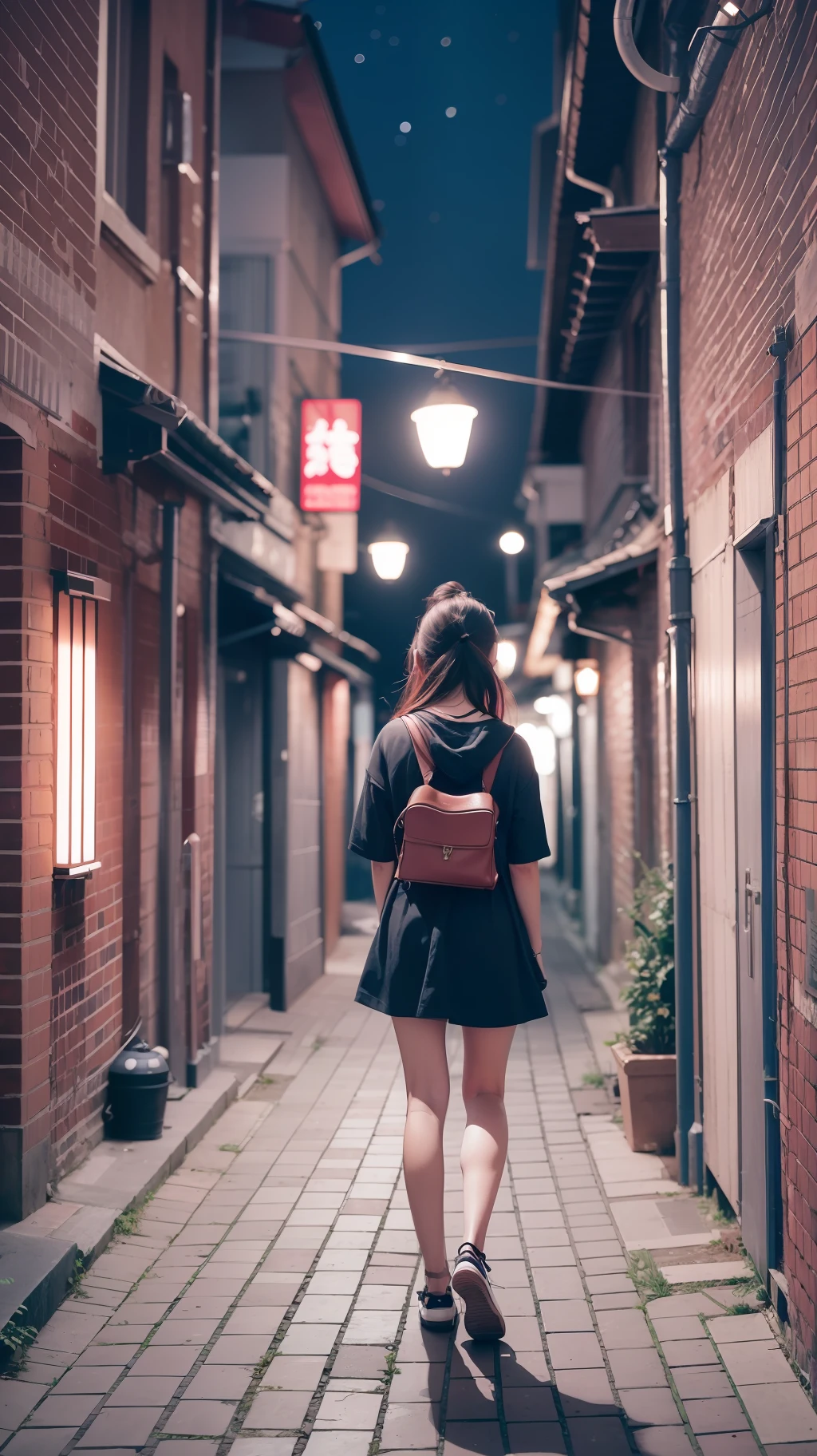 痴女, Back alley at night