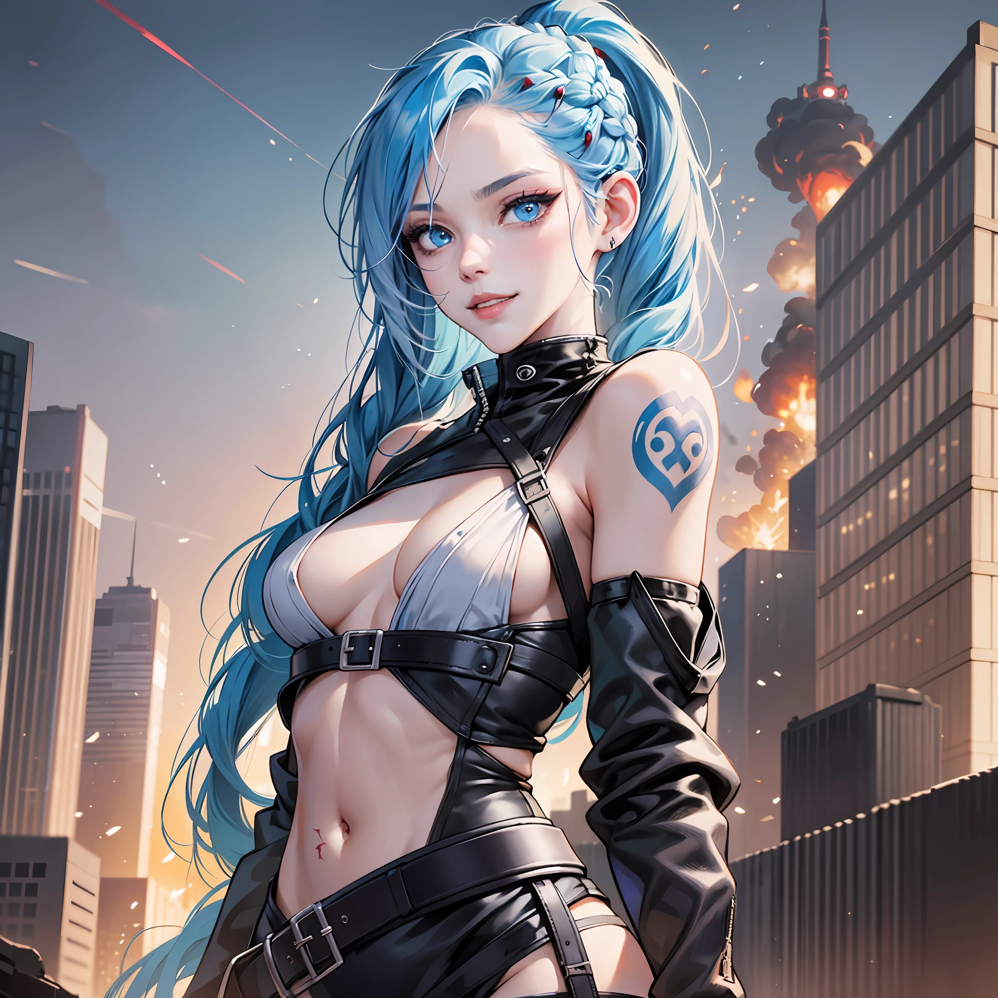 anime girl with blue hair and piercings posing for a picture, a character portrait by Ross Tran, trending on Artstation, fantasy art, artwork in the style of guweiz, guweiz on artstation pixiv, guweiz on pixiv artstation, ross tran 8 k, detailed portrait of anime girl, rossdraws portrait --auto