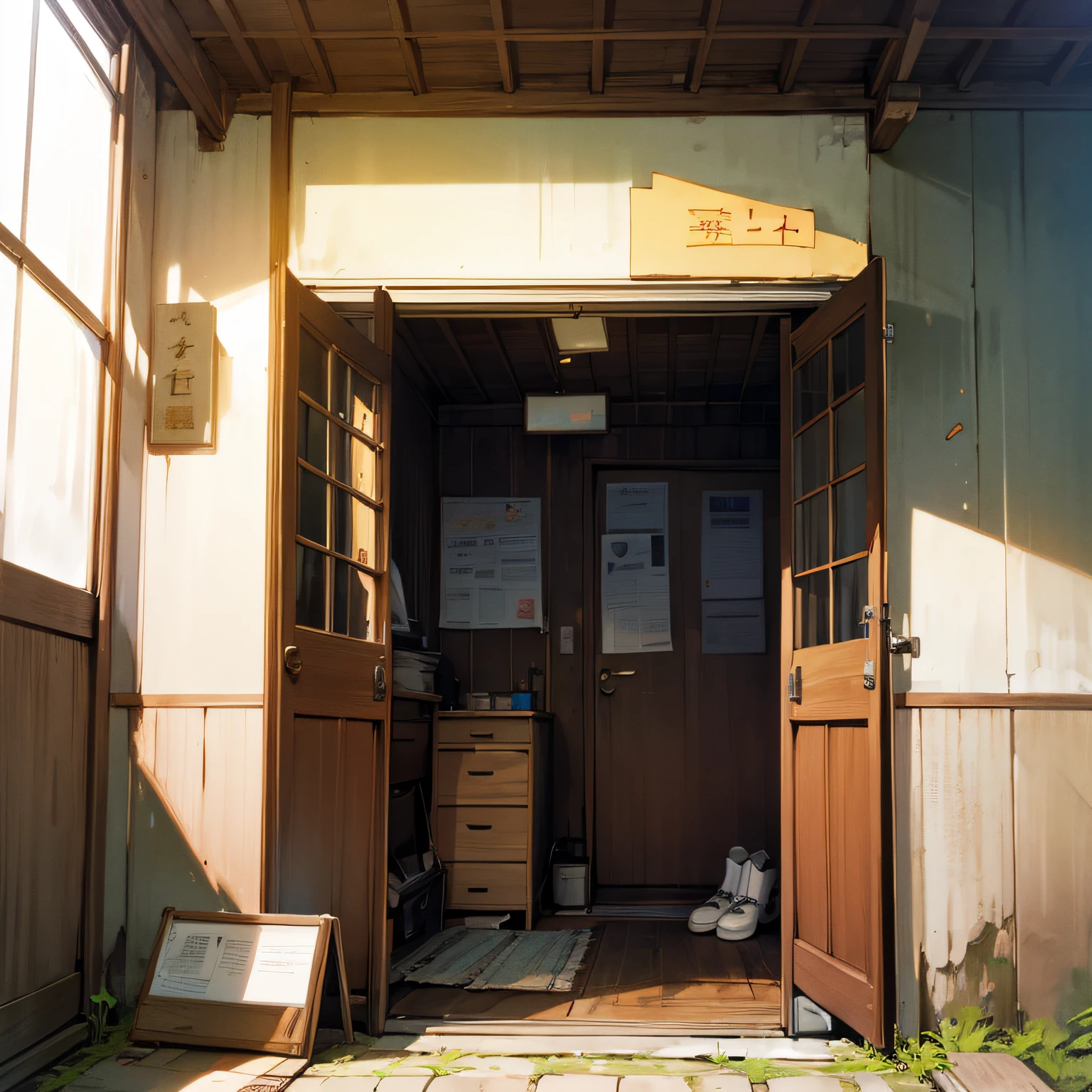 entranceway、Shoe box、umbrella stand、devastated、Deserted --auto