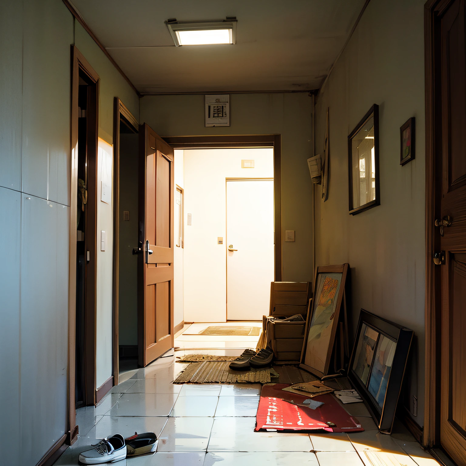 entranceway、Shoe box、umbrella stand、devastated、Deserted --auto