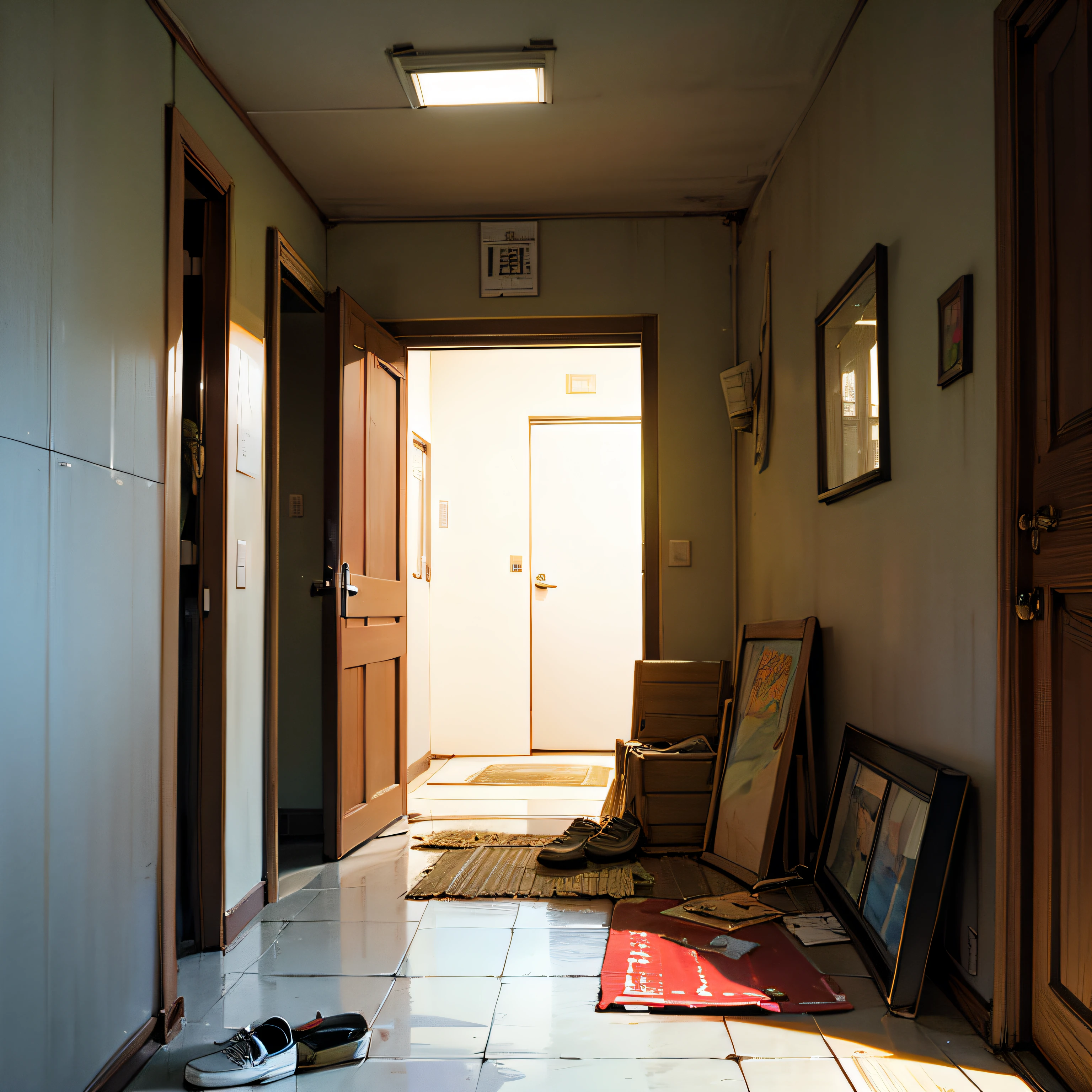 entranceway、Shoe box、umbrella stand、devastated、Deserted --auto