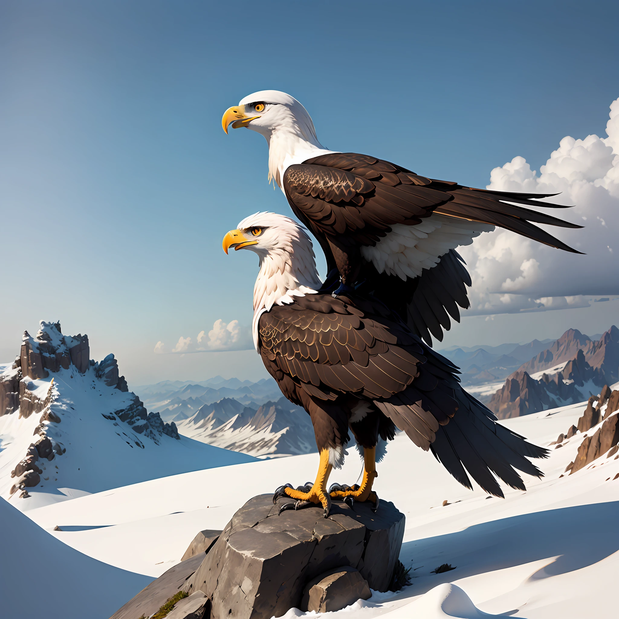 Eagle on top of mountain --auto
