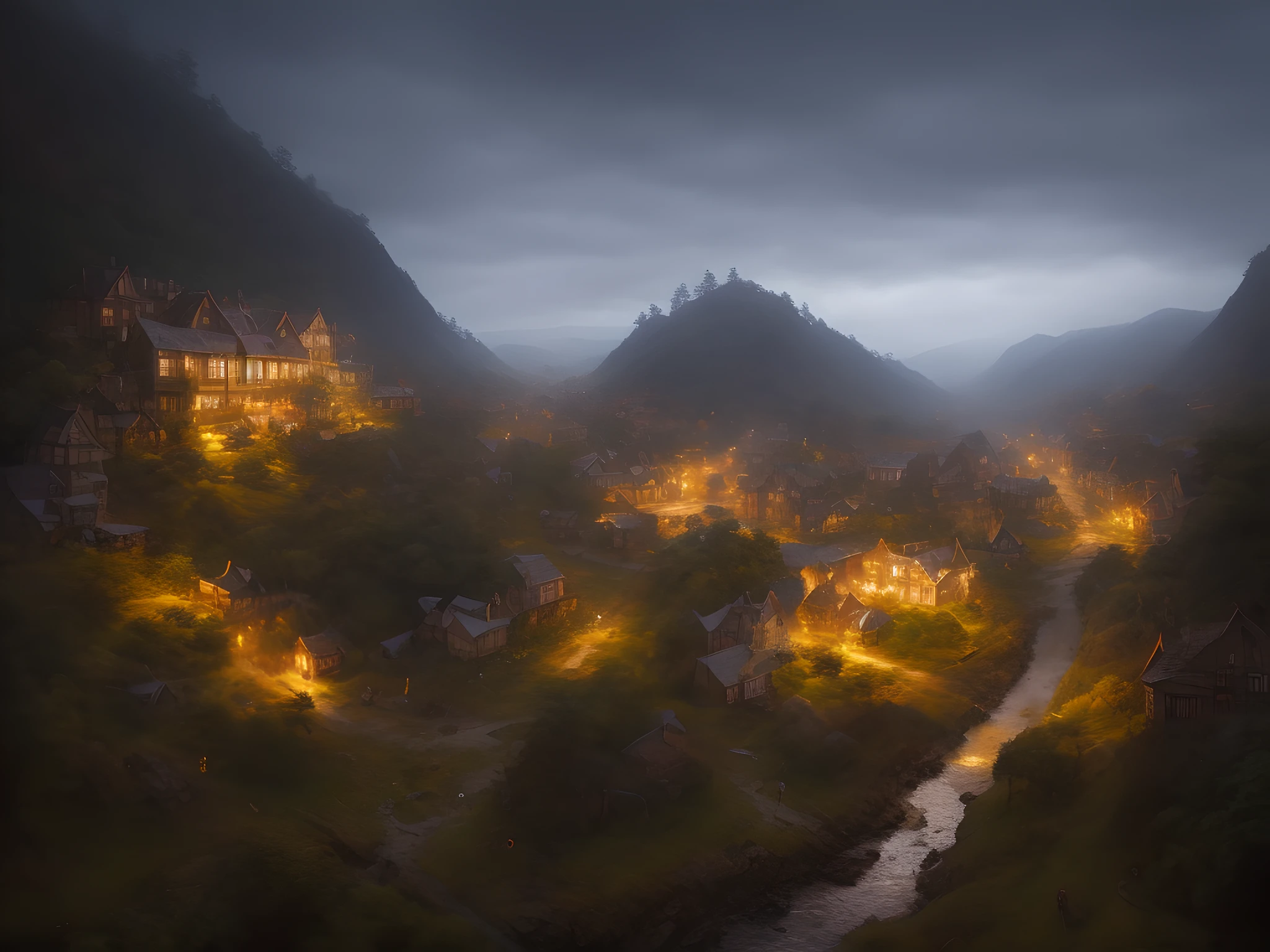 ((night)), winter, scottish medieval castle, dark night atmosphere, dark atmosphere, night ambient, ((foggy atmosphere)), a painting of a meandering snow in a mountain valley, trending on artstation, sharp focus, studio photo, intricate details, highly detailed, by greg rutkowski, a comic book panel by jeffrey smith, featured on deviantart, american scene painting, dc comics, marvel comics, concept art, perfect composition, beautiful detailed intricate insanely detailed octane render trending on artstation, 8 k artistic photography, photorealistic concept art, soft natural volumetric cinematic perfect light, chiaroscuro, award - winning photograph, masterpiece, oil on canvas, raphael, caravaggio, greg rutkowski, beeple, beksinski, giger, centered, symmetry, painted, intricate, volumetric lighting, beautiful, rich deep colors masterpiece, sharp focus, ultra detailed, in the style of dan mumford and marc simonetti, astrophotography