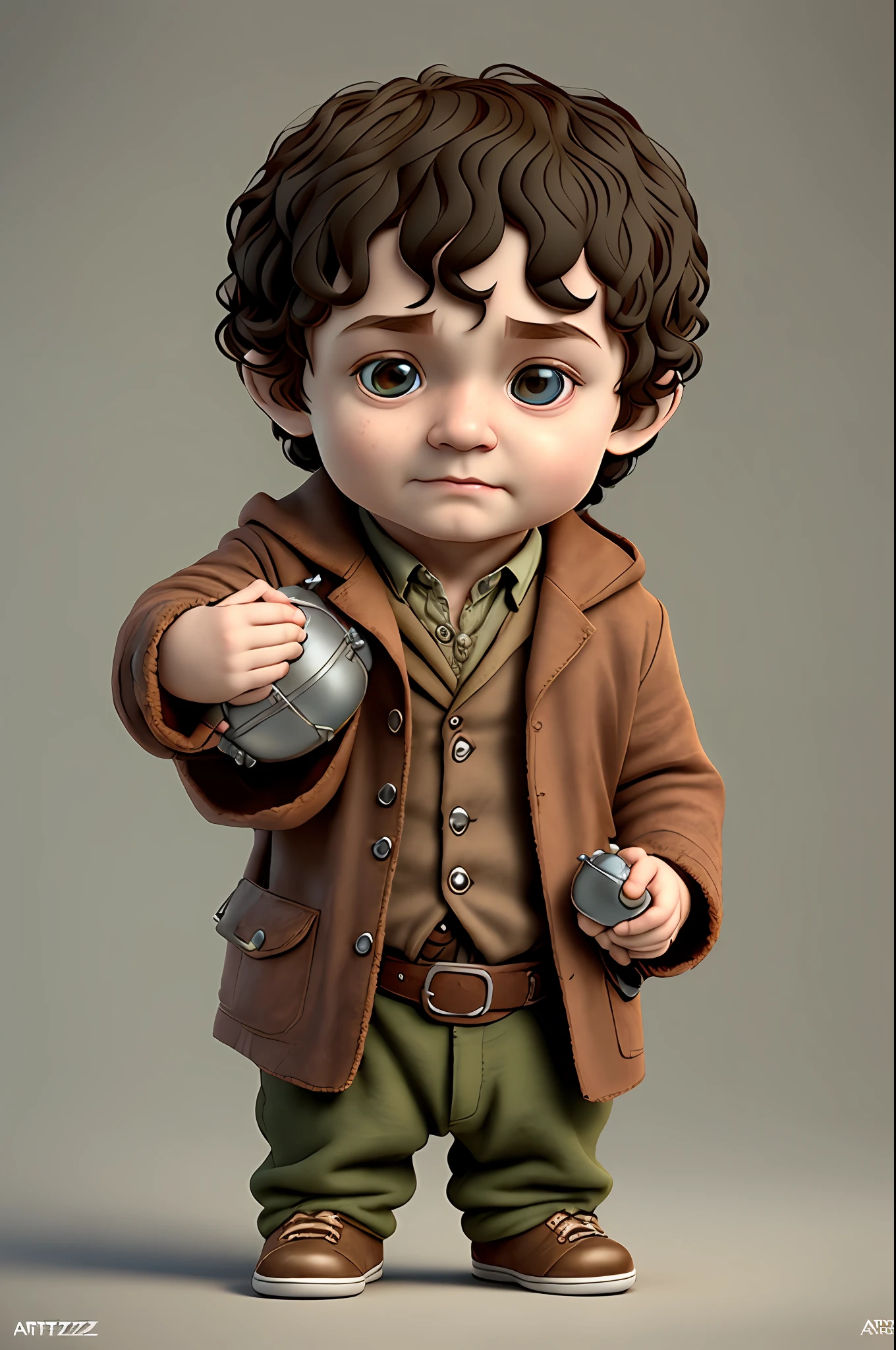 (cbzbb:1.25), portrait of cutest frodo baggins illustration, artstation, CGI_Animation,