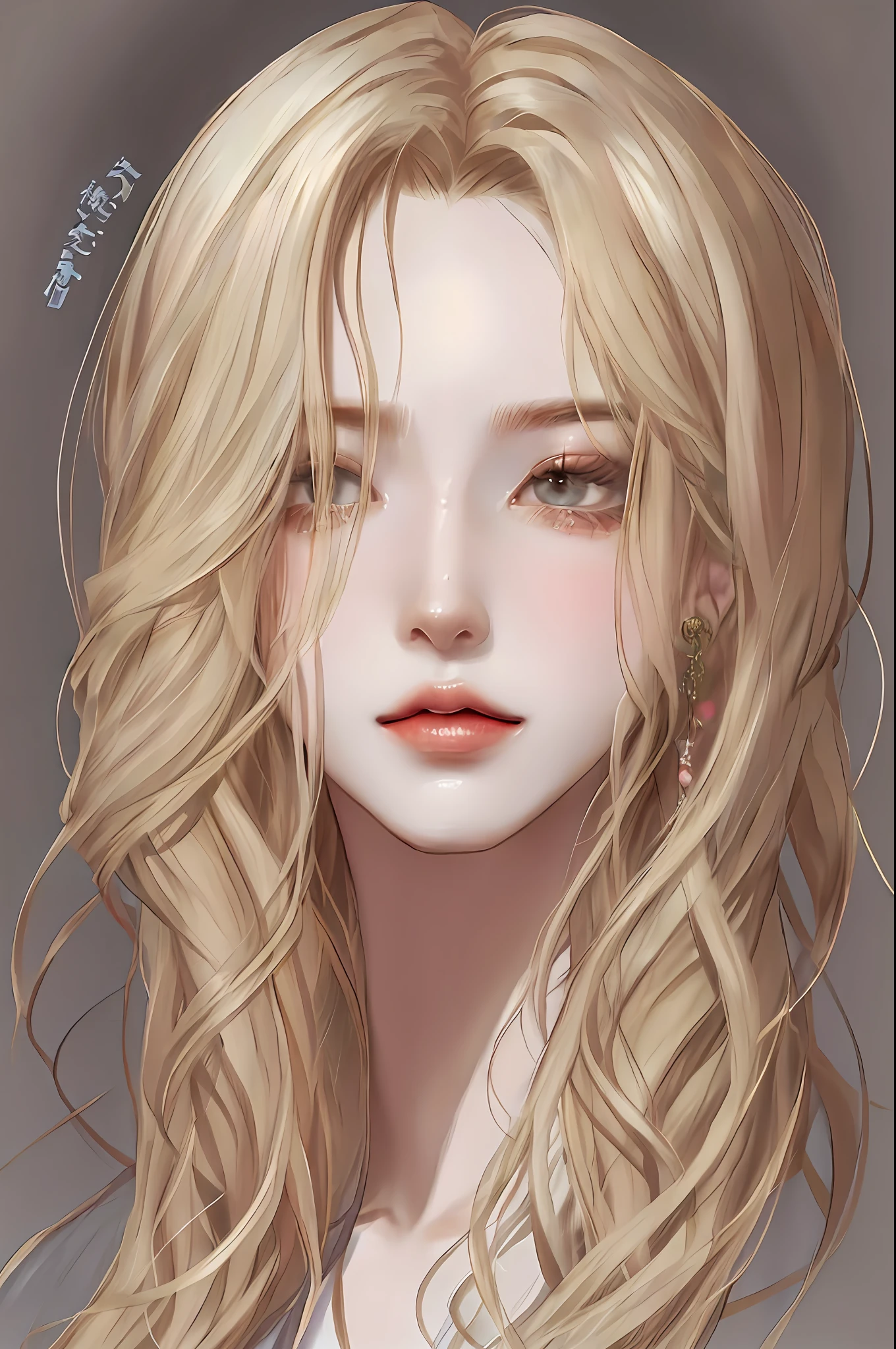 um desenho de uma menina de cabelos loiros com cabelos longos, retrato impressionante do rosto do anime, retrato bonito do anime, menina anime loira com cabelo longo, No estilo de arte de Bowater, retrato detalhado da menina do anime, cara de anime bonita, por Yang J, com cabelos longos e olhos penetrantes, Anime detalhado soft face, pintura de personagem bonita, por Ni Tian, Guweiz