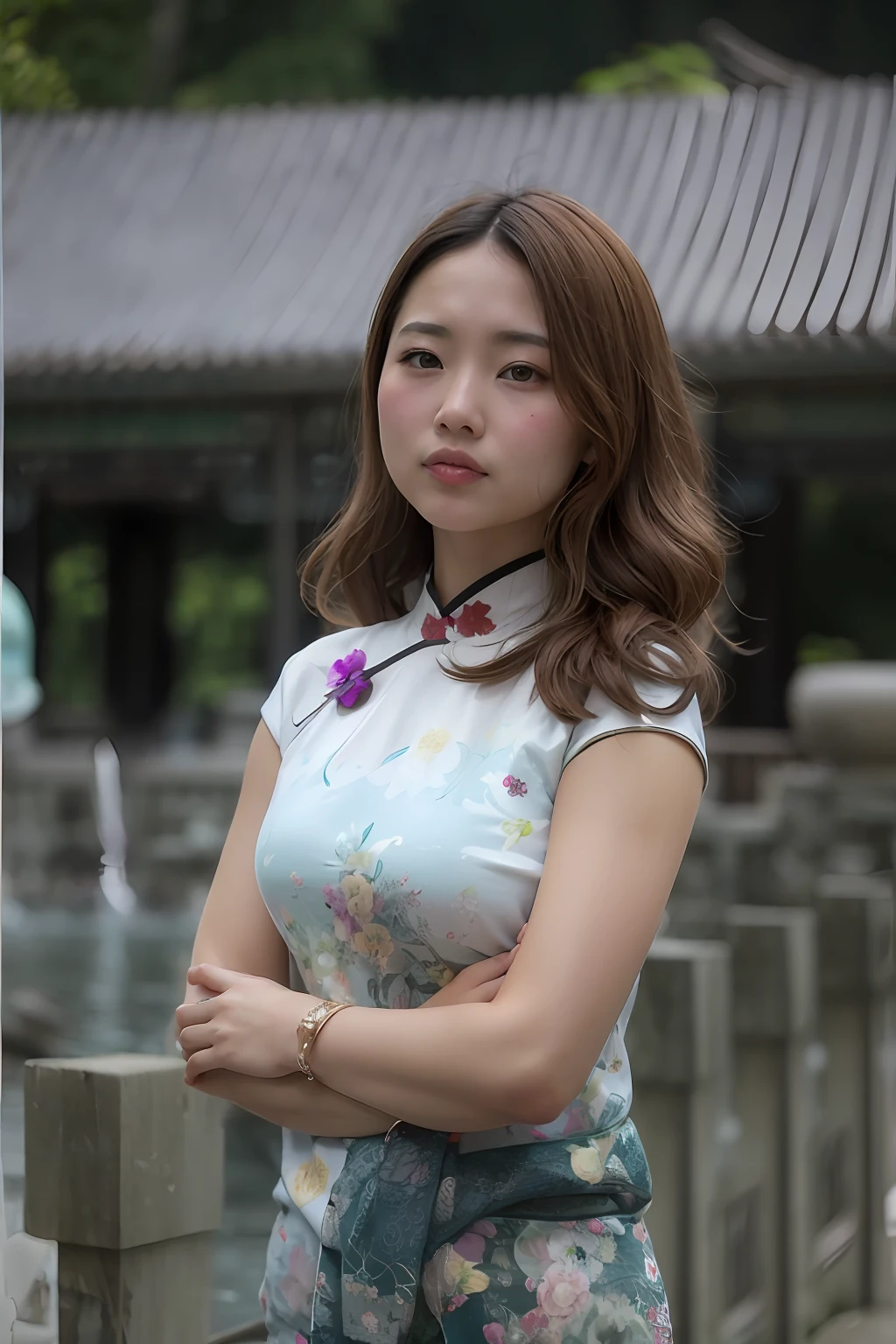 Oriental beauty,with white skin。