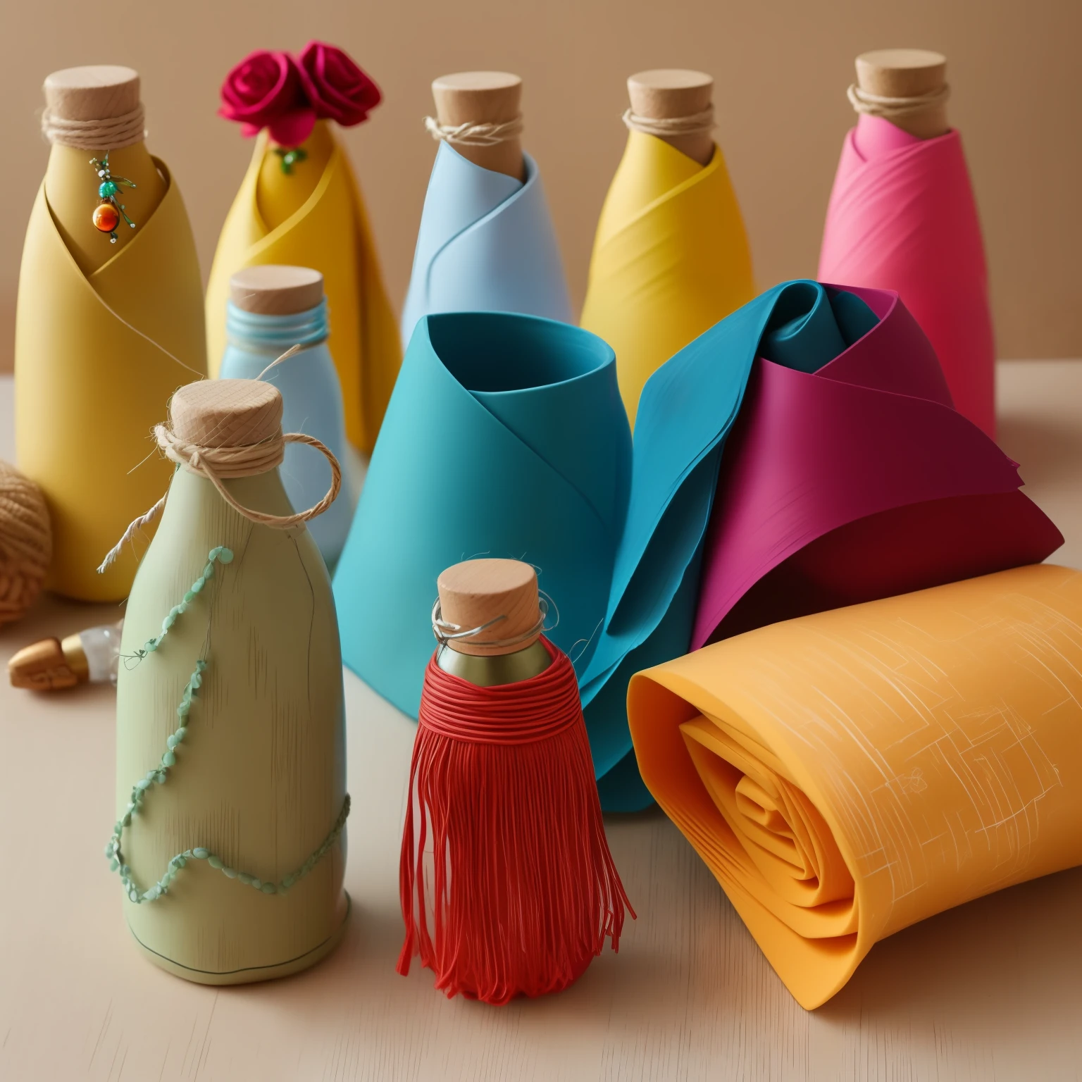 artesanato com tecido, Tecidos, bottle decoration