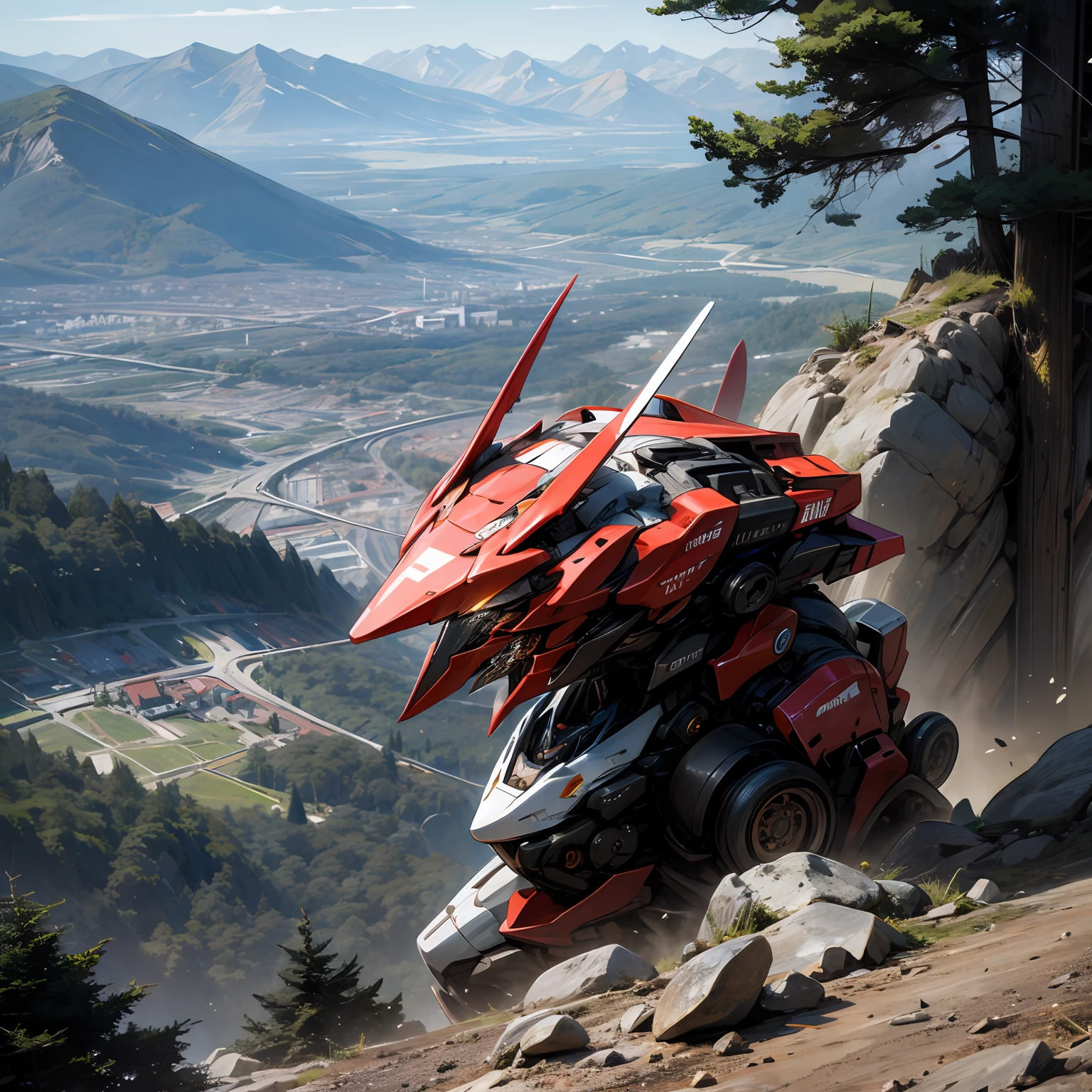 Prompt: a Transformer on rugged Mountain Top --auto