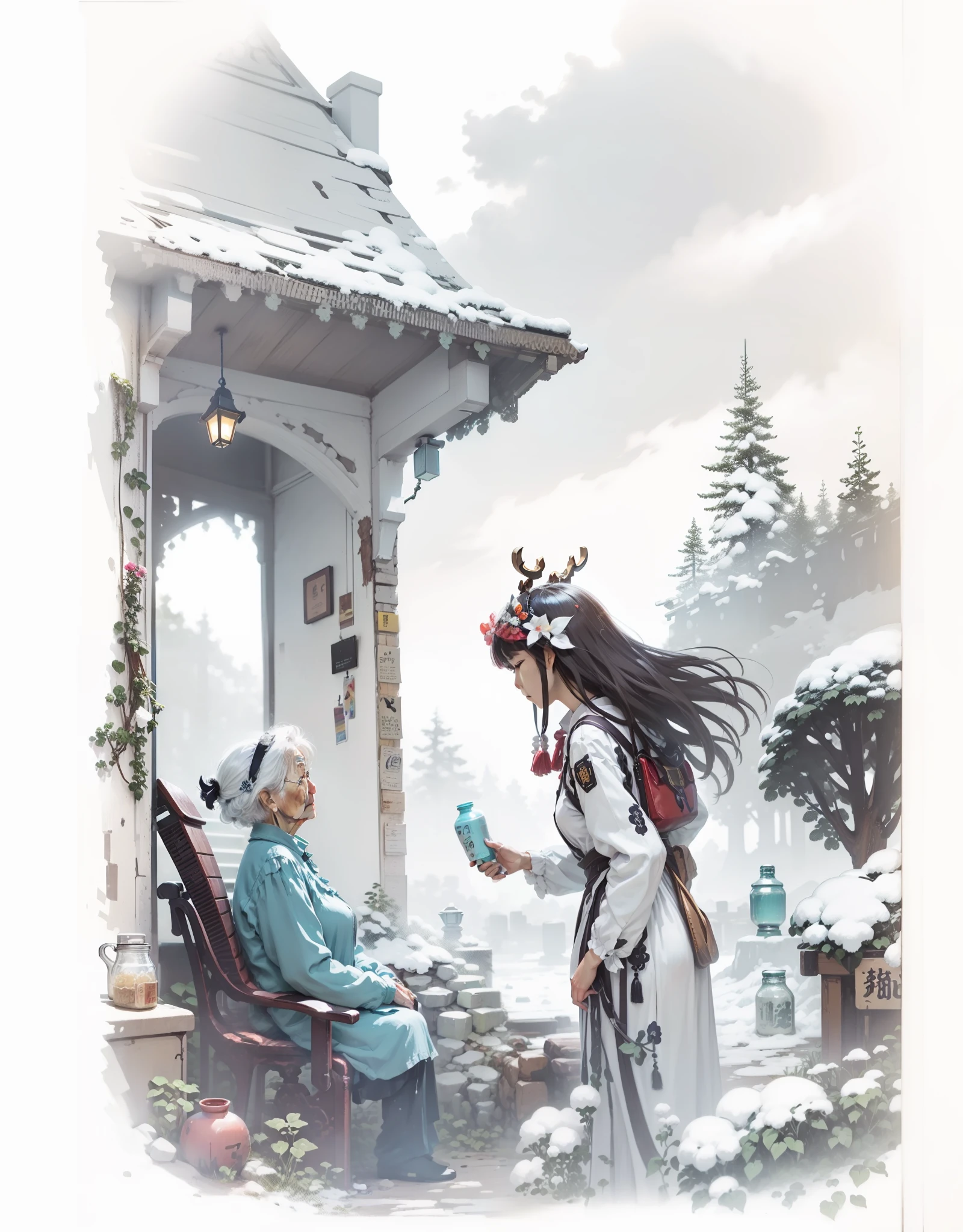 An old lady sat here。