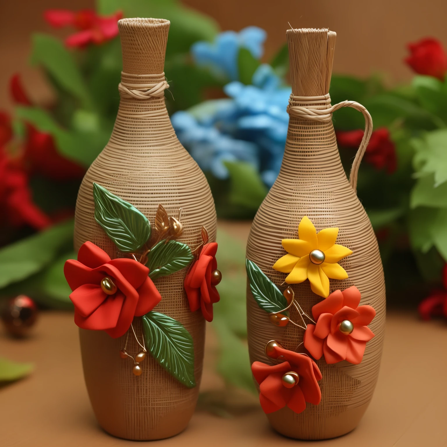 artesanato com tecido, Tecidos, bottle decoration