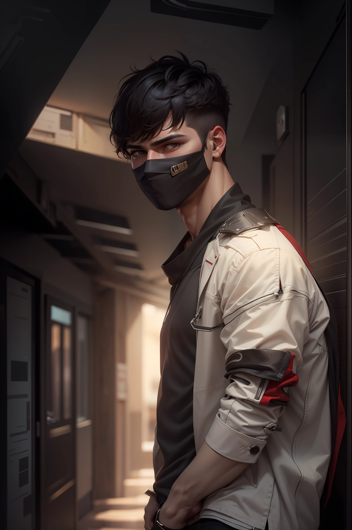 Change background cyber Pankh handsome boy, realistic face, ultra realistic,