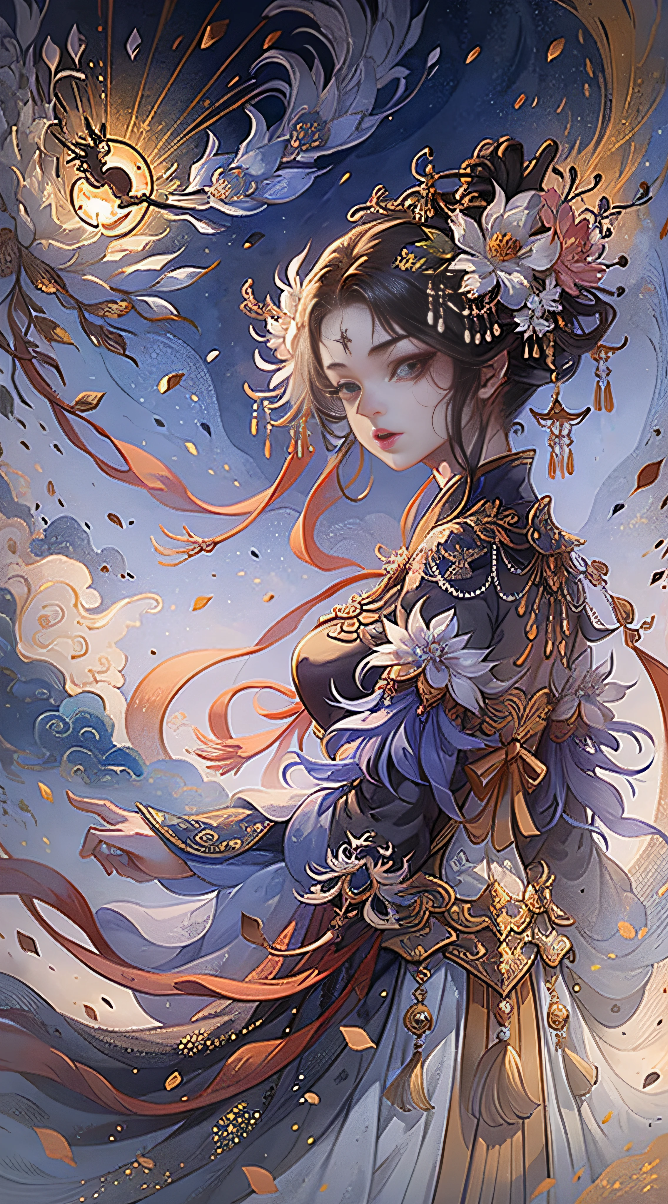 A girl, ancient Chinese costume, whole body, sunshine, clear face, clean white background, masterpiece, super detail, epic composition, ultra HD, high quality, extremely detailed, official art, uniform 8k wallpaper, super detail, 32k -- v 6