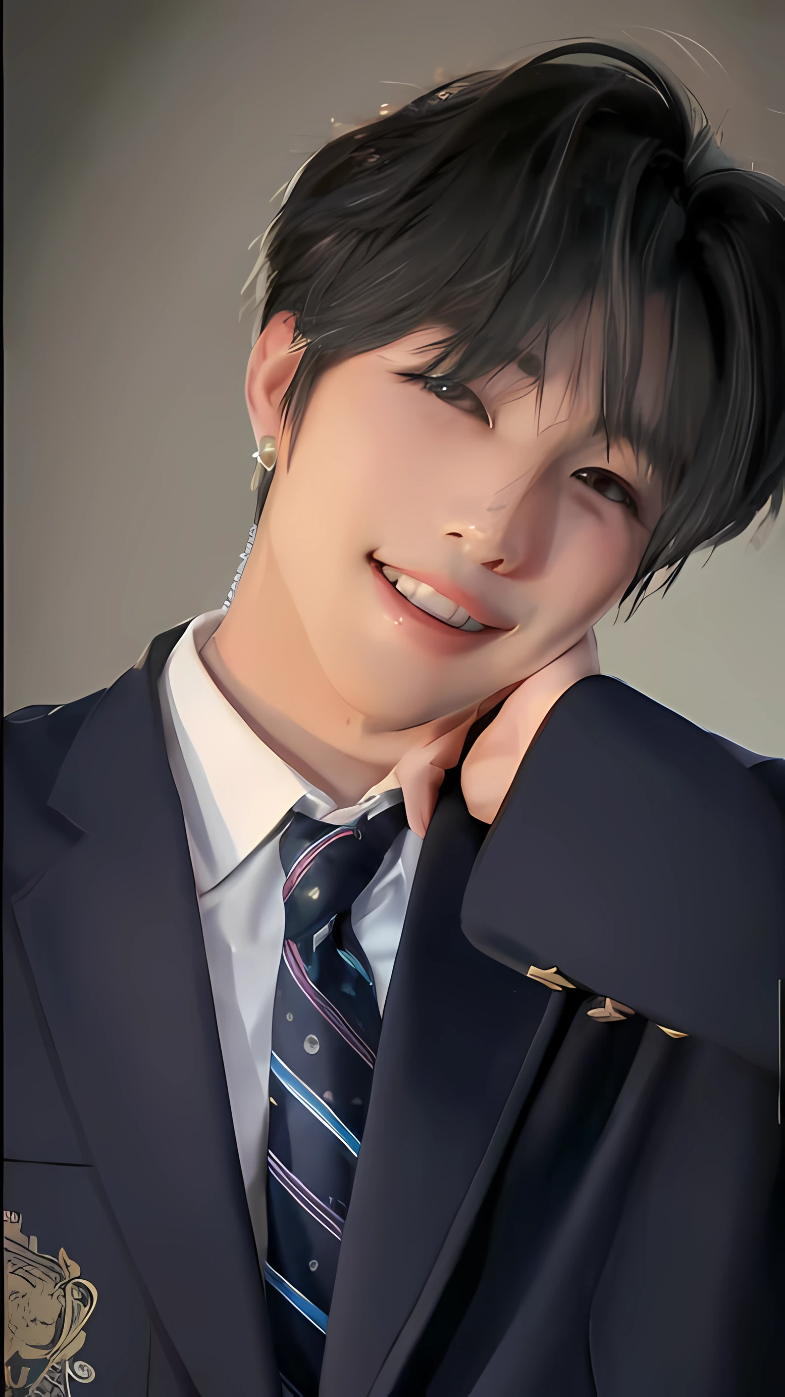 Japanese man in suit and tie poses for a photo, beautiful androgynous prince, Handsome prince, xqc, Delicate androgynous prince, he is wearing a suit, Jun charming