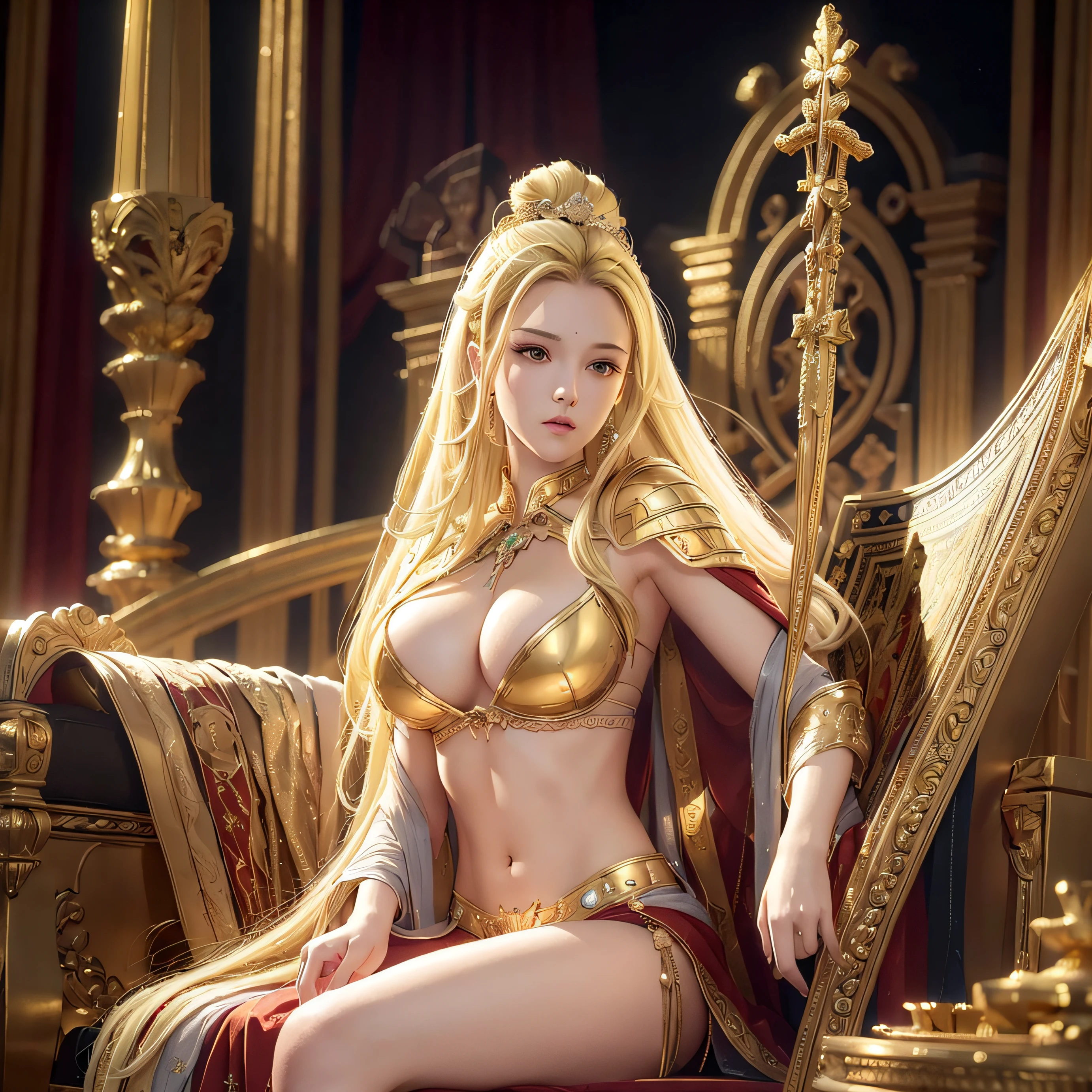 Aphrodite goddess sitting on throne --auto