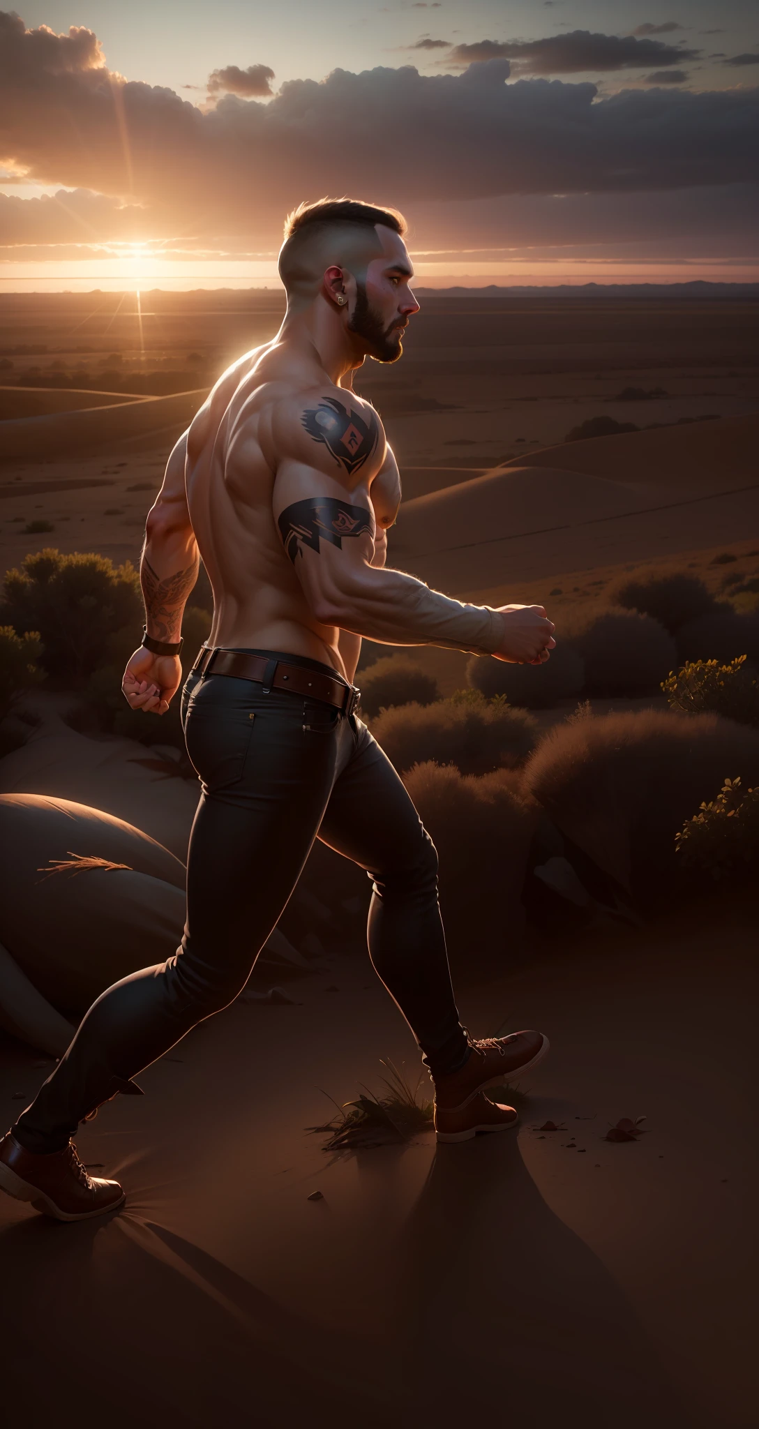 Hombre guapo vestido con vaqueros muy ajustados