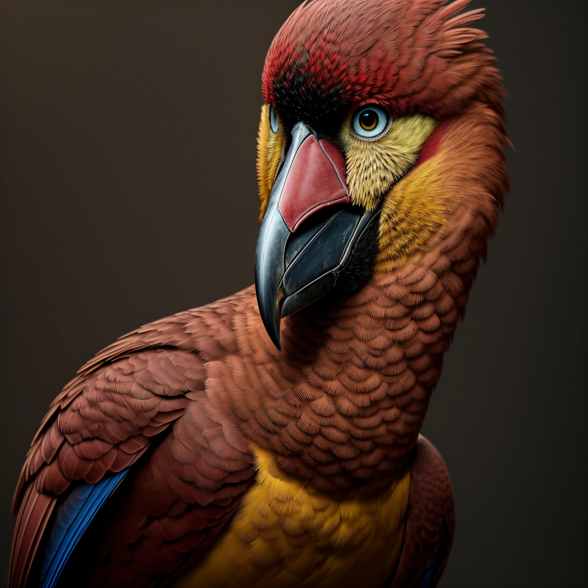 a portrai of a birdman, with intrinsic details, master piece, hyper realistic , hd , 8k