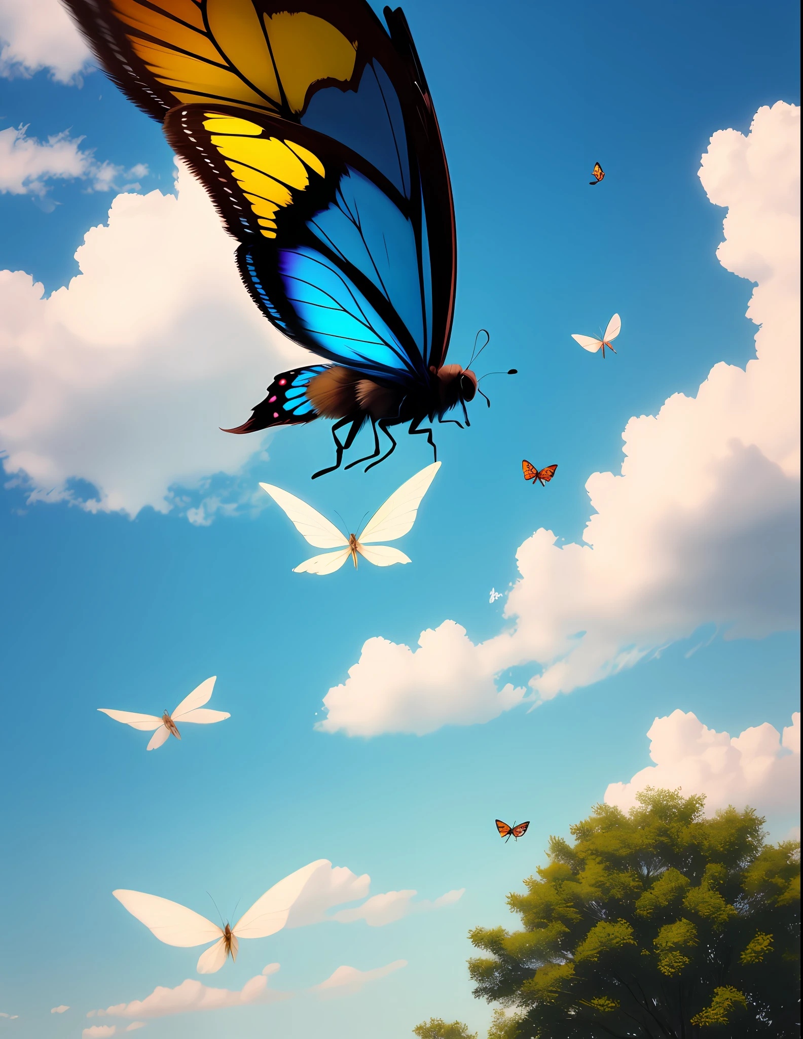 Blue butterfly々、insects、Only 1、Beautiful butterflies々,Flying in the sky、flying through the air