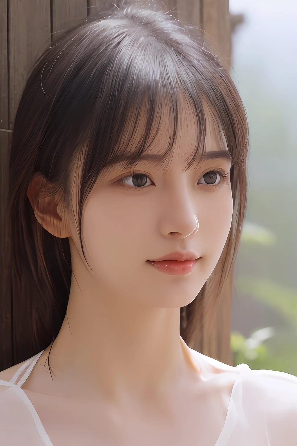 1girl, puffy, (small breasts), (curvy body:0.8), uncensored,
angelic face, detailed face, backlighting, light on face, (facial expression of smile and sleepy and laugh:1.2), (heavy makeup:1.3), blue eyes,
((perfect female figure)),(sharp focus:1.4), (realistic humid skin:1.6), (soaked body),  detailed eyes,(curvy body:0.8), (long black ponytail hair:1.2), (camera focus on face), depth of field, best quality, ultra high res, (photorealistic:1.4), (wet skin), ((micro bikini)), looking at viewer