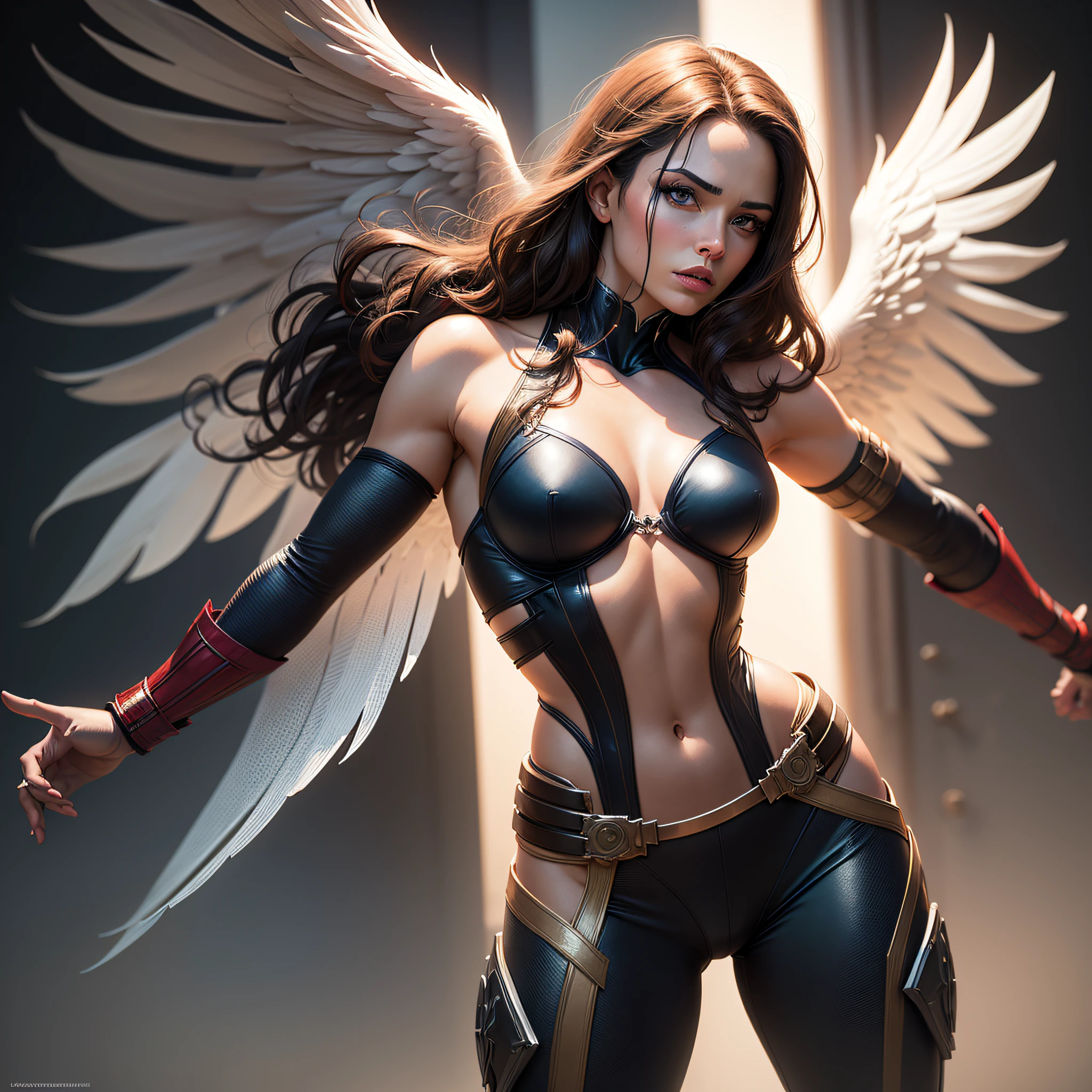 create Angel the  X-Men of Marvel  ,with intrinsic details, master piece, hyper realistic , hd , 8k --auto