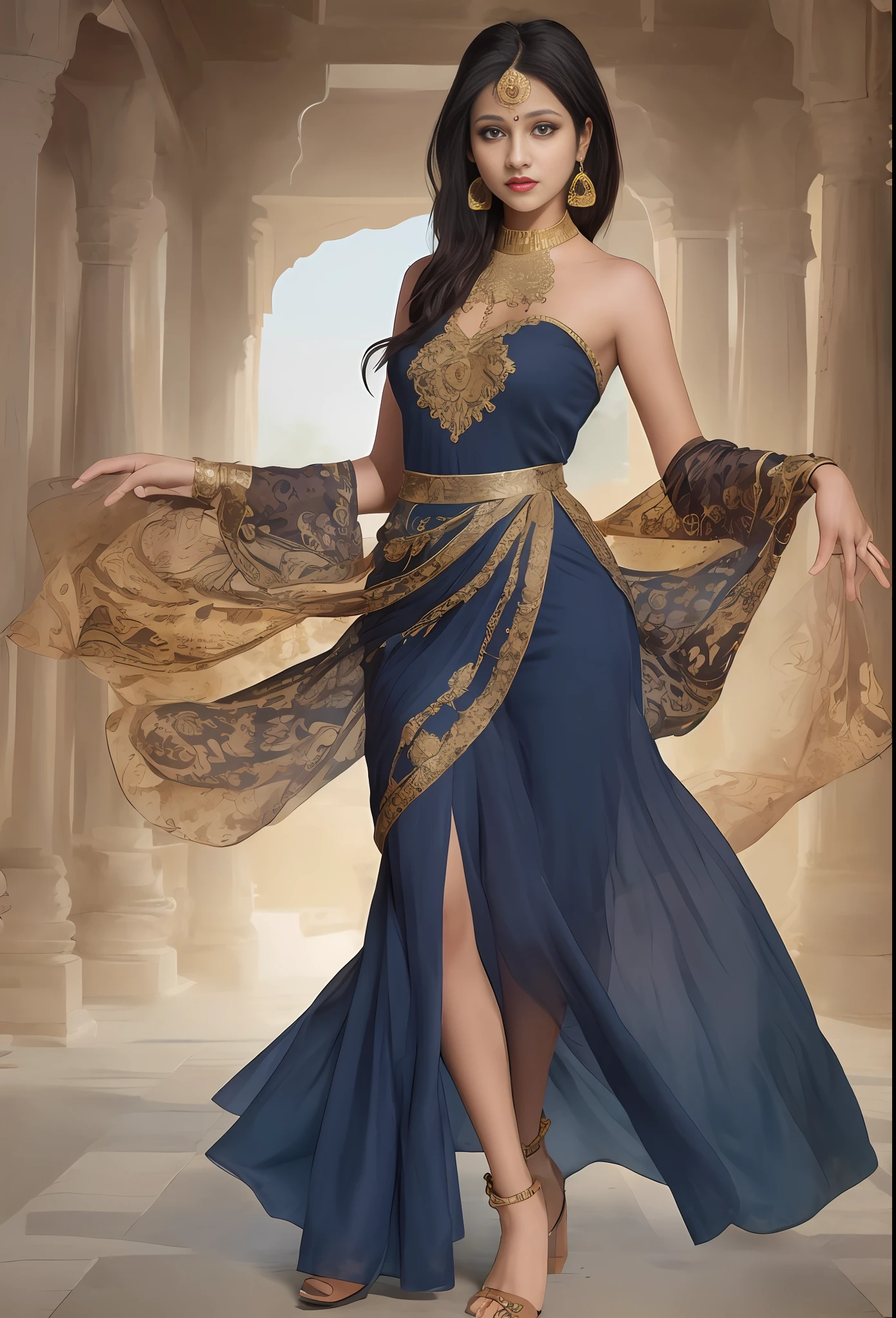 (masterpiece, best quality, realistic),
1girl, background, indian dress, dancing, intricate, dark red dress, gold, indian palace, india, indian person, banquet, crowd, picking up skirt, darker skin,
[slight smile],