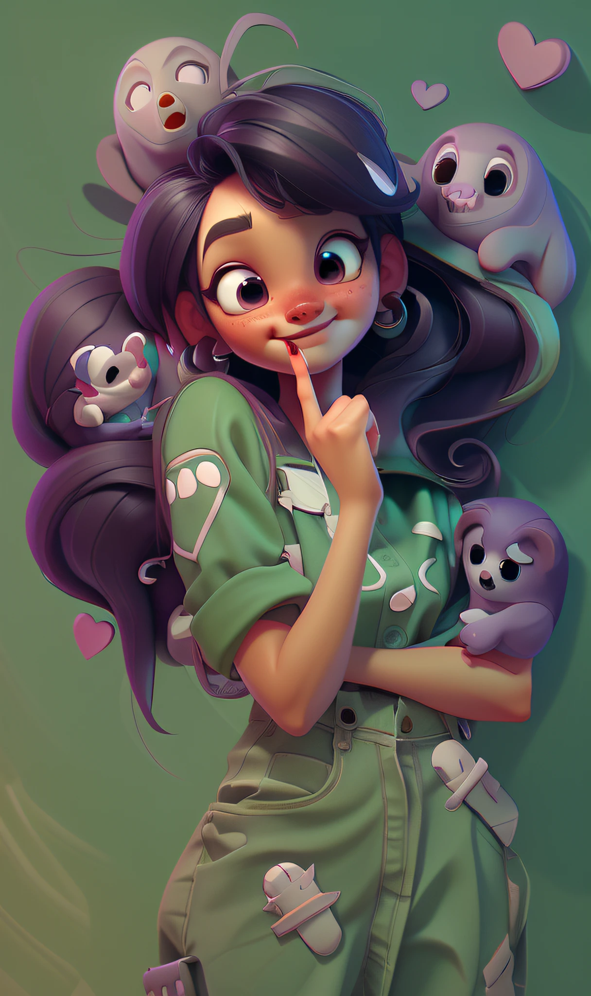a close up of a cartoon character with a bunch of skulls, lois van baarle and rossdraws, beeple and jeremiah ketner, artgerm and lois van baarle, adorable digital painting, cute detailed digital art, ross tran style, cute character, loish and ross tran, rossdraws global illumination, cute digital art, 3 d character art