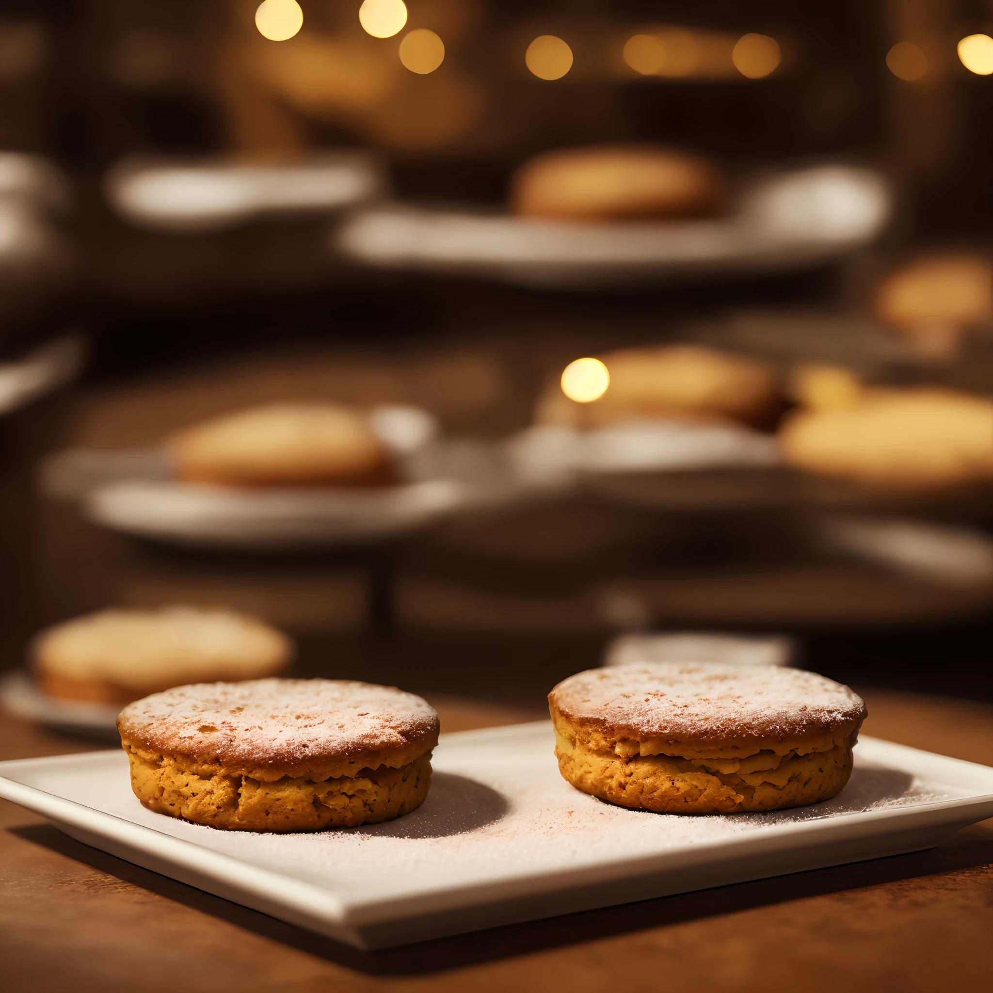 CommercialPhotography,baking,Michelin restaurant setting,Golden brown background,brightly,PremiumQuality,Plan view,attractive,True colors,Commercial light,light depth of field,Macro lens shooting --auto