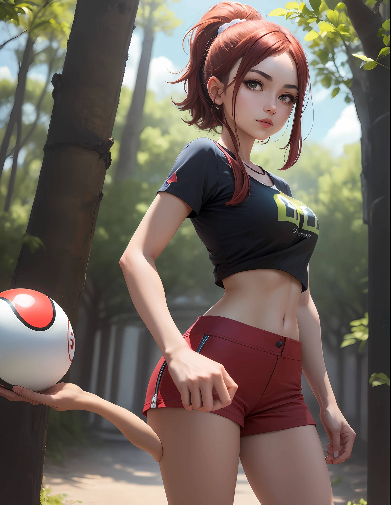 Pokémon trainer,8k,Artwork, Pokémon style, pokeball in her hands,Feliz, cabelos pretos,cabelos curtos,The hands should be represented in a three-dimensional perspective, with proper proportions and a precise anatomy. Os dedos devem ser bem definidos, with natural joints and curvatures.
Make sure your hands are positioned realistically, with fingers intertwined in a firm and natural handshake. The thumbs should be visible and positioned correctly.