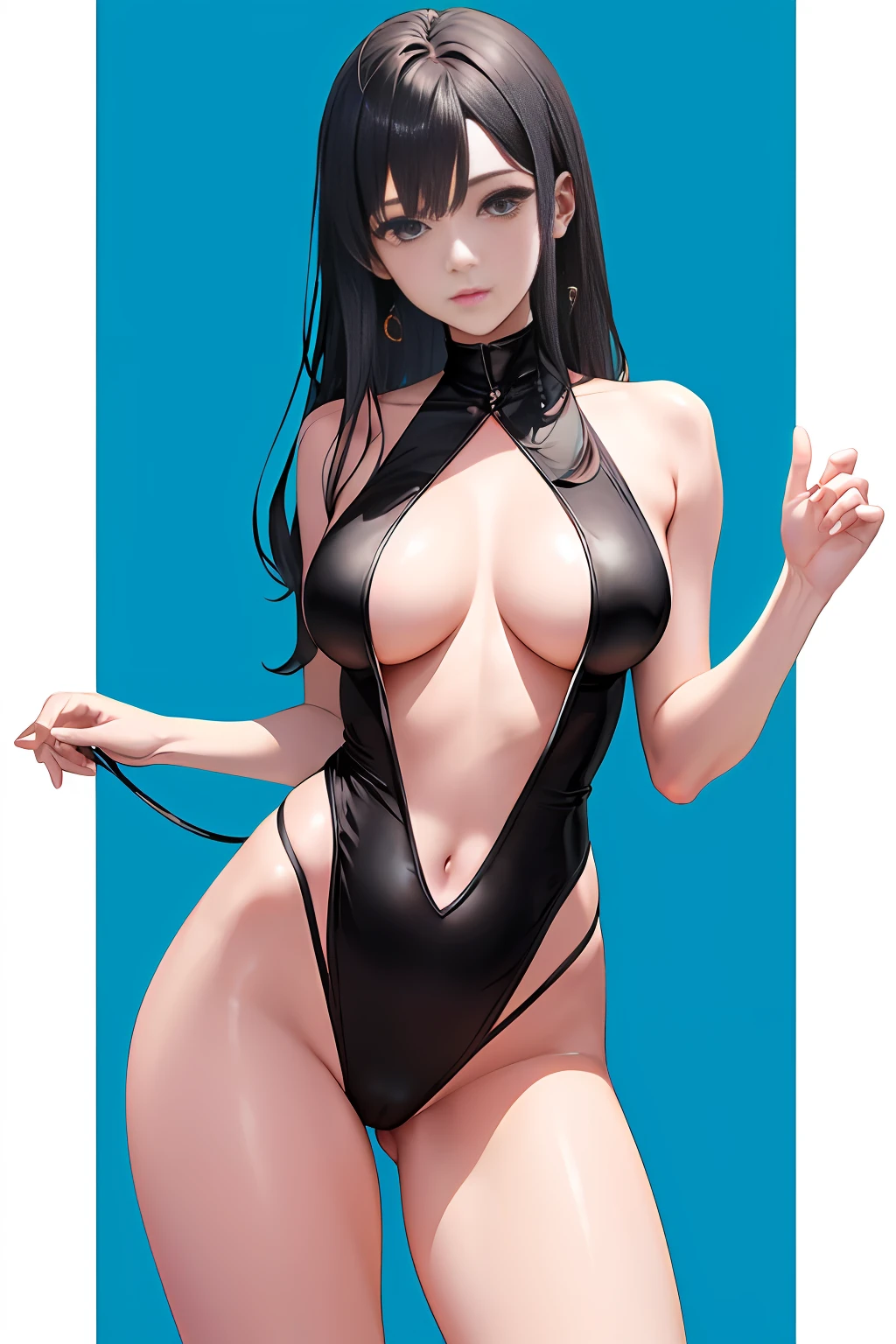 (((A masterpice、最好的质量、最好的质量、offical art、Beautifully Aesthetic:1.3)))、(((HugeBoobs)))、Detailed eye、(((black  hair)))、(((Kale)))、(1girls:1.5)、A y、highestdetailed、(((swimsuiti)))、(shinny skin)、(Many colors:1.3)、a large brein areola