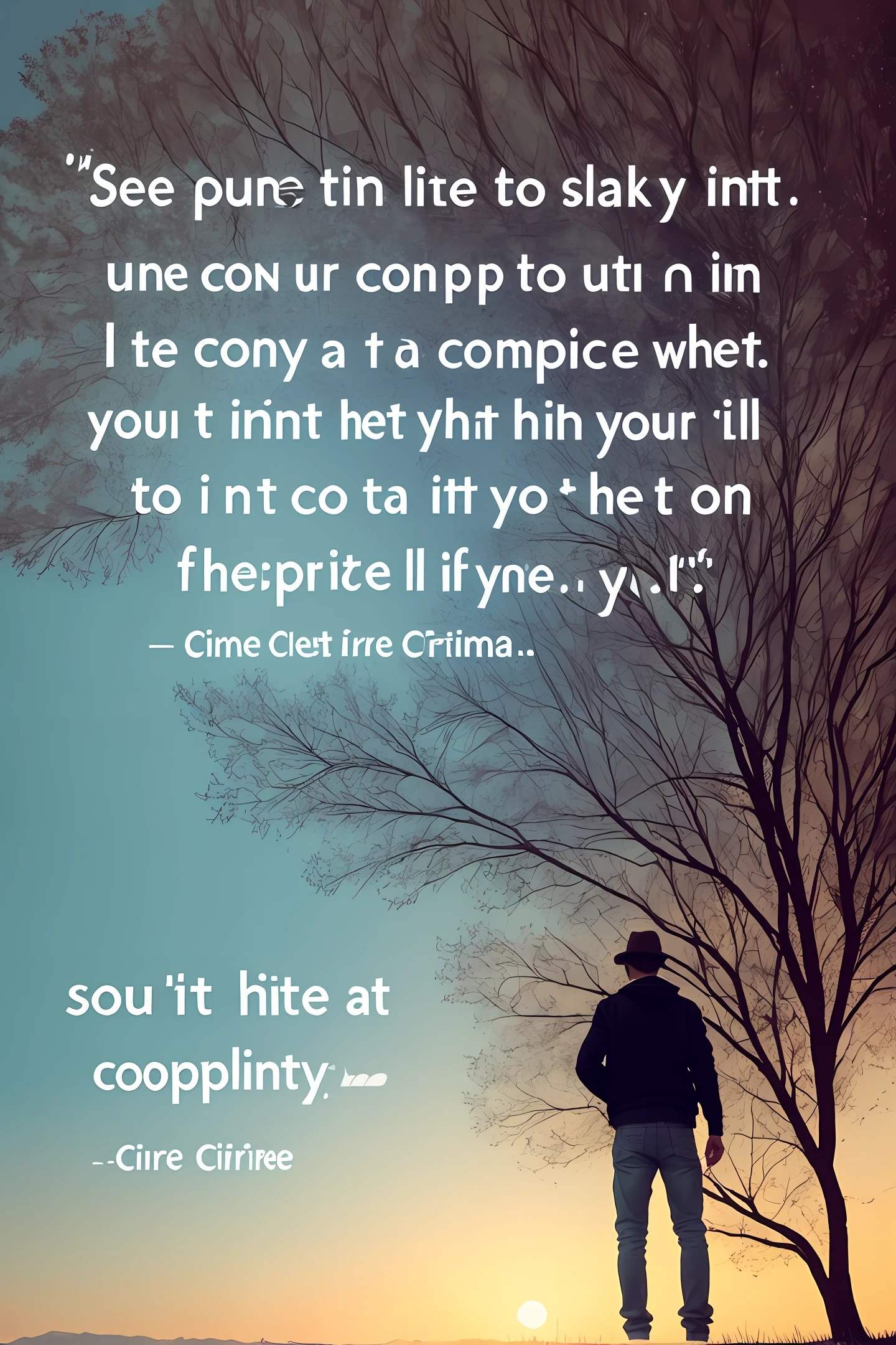 crie uma imagem com essa frase por cima:
Sometimes it would only take an ounce of certainty for us to act, but we complicate a lot!!