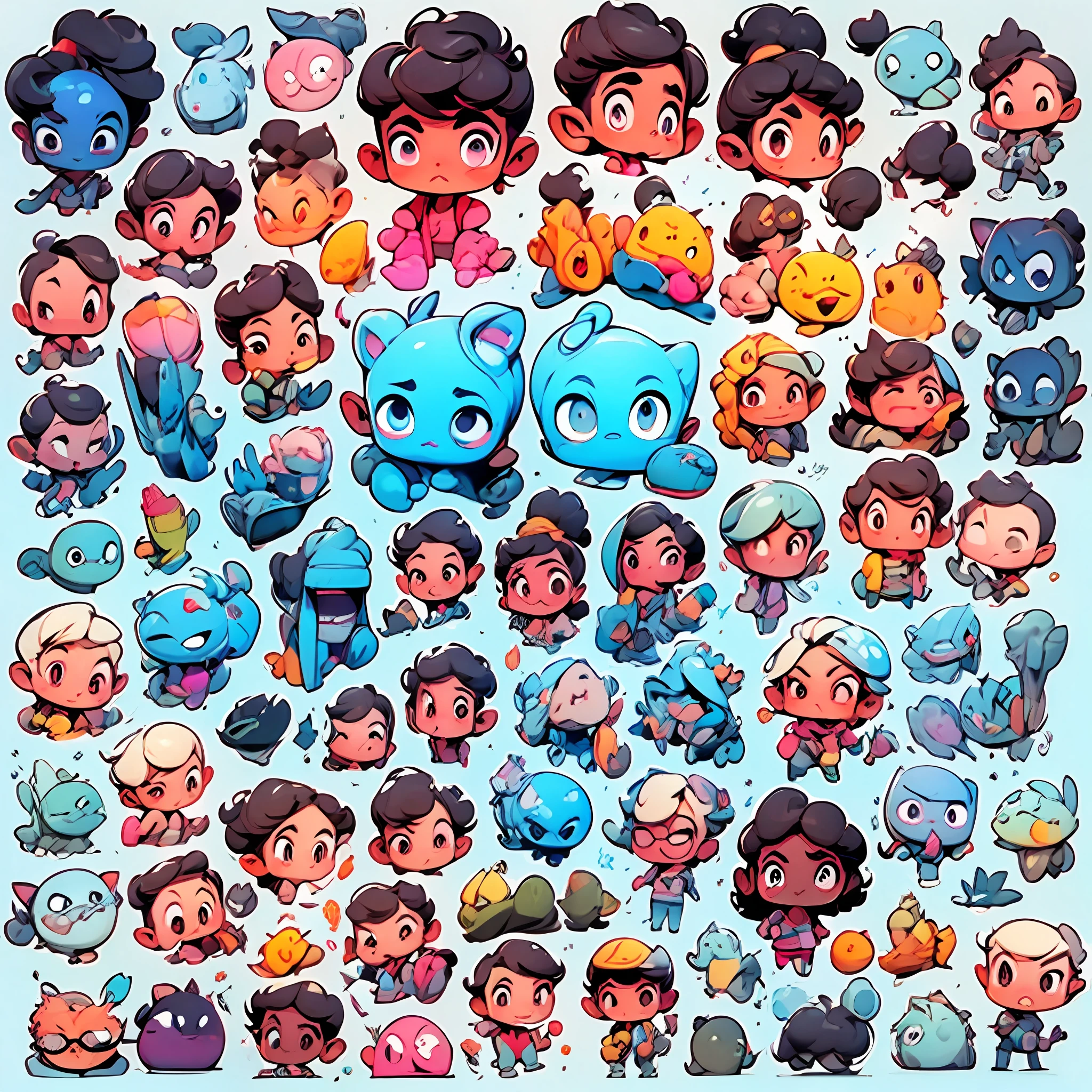 (Boy avatar),emoticon package,((bronde hair)),Gray eye,(9 emojis,emoticon Symbol table,Align arrangement),9 poses and expressions(despise,Grieving,astonishment,having fun,excitement,big laughter,Angry,doubt,Touch your head,Sell moe, wait),Anthropomorphic style,Disney style,Different emotions,9 poses and expressions,8K