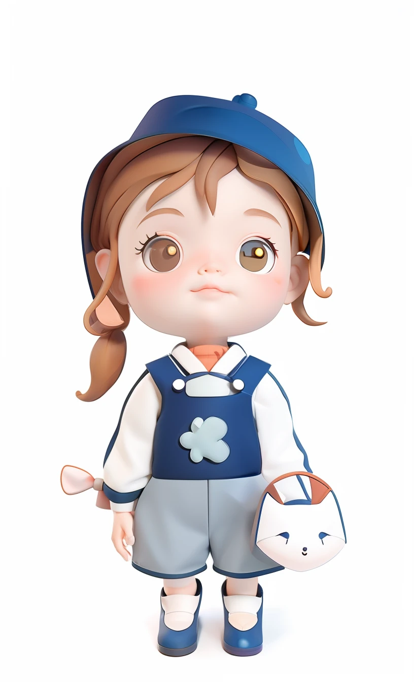 Small and cute little girl designer,Soft and smooth lighting,In pastel colors,3d icon clay rendering,120mm lens,3d blender render,Polygon trend,modular constructivism,Orange background,phisically-based render,Center