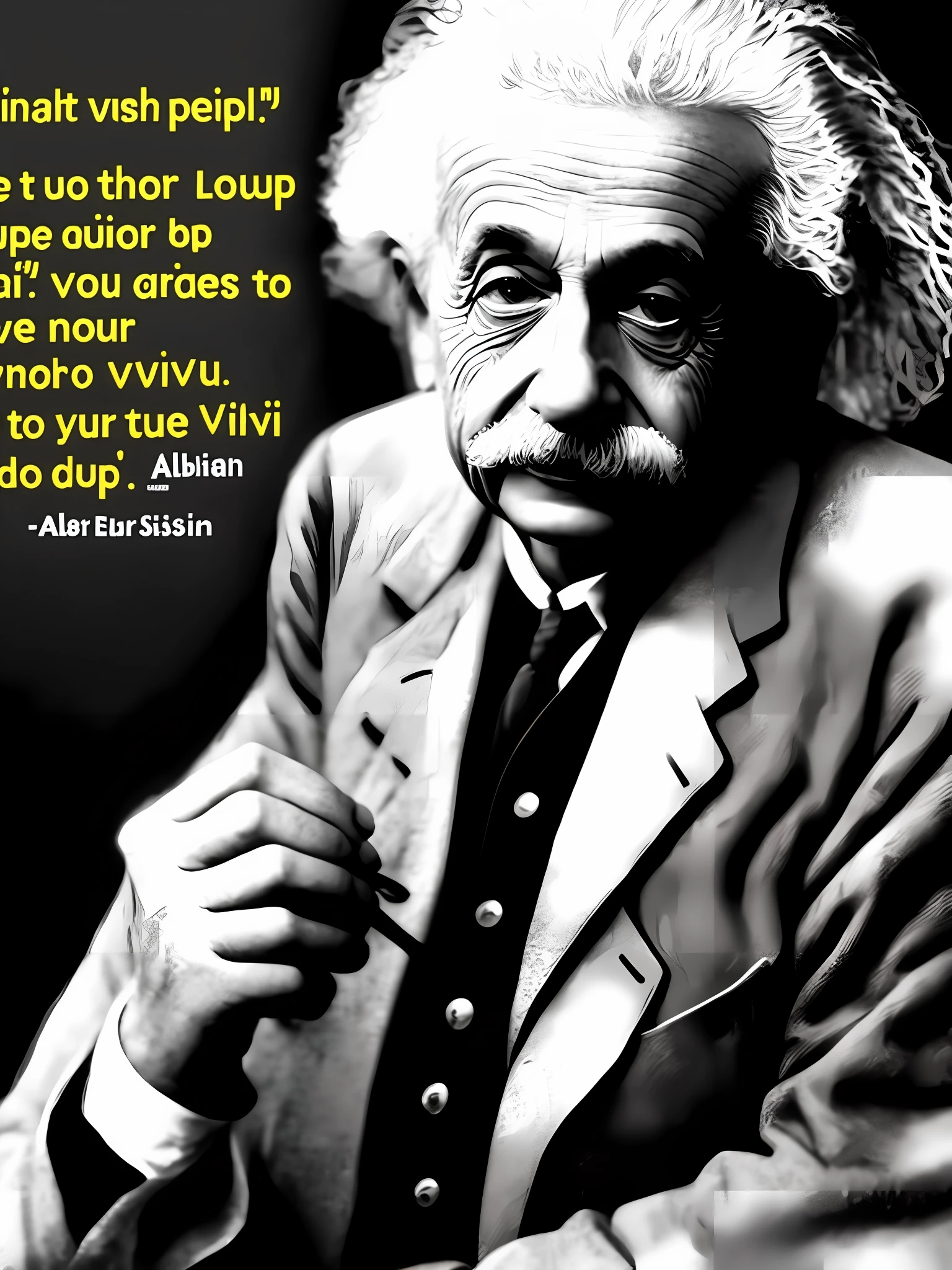 Albert Einstein escrevendo em uma lousa a frase "Bem vindos ao grupo!"