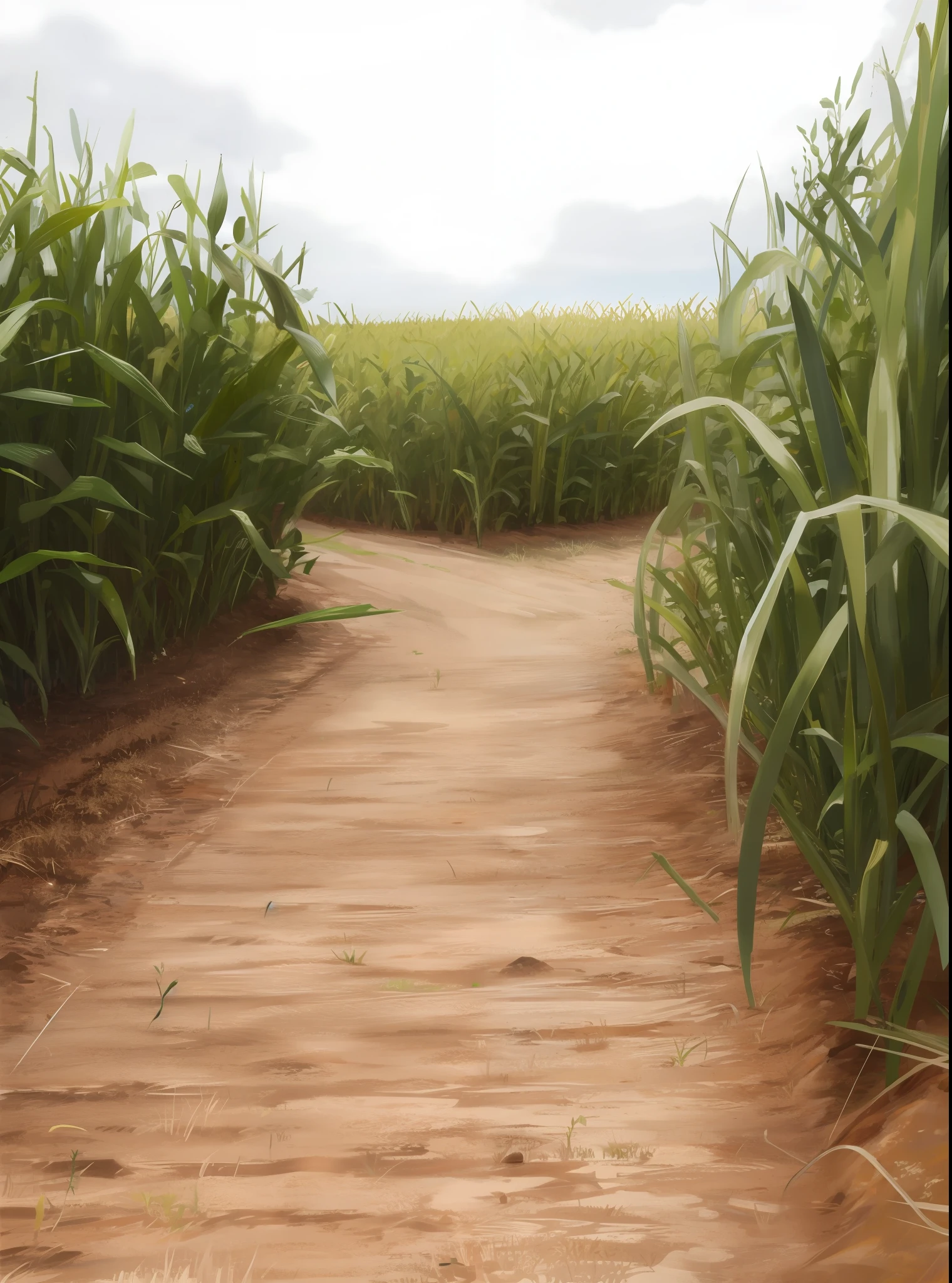 Dead grass in a cornfield