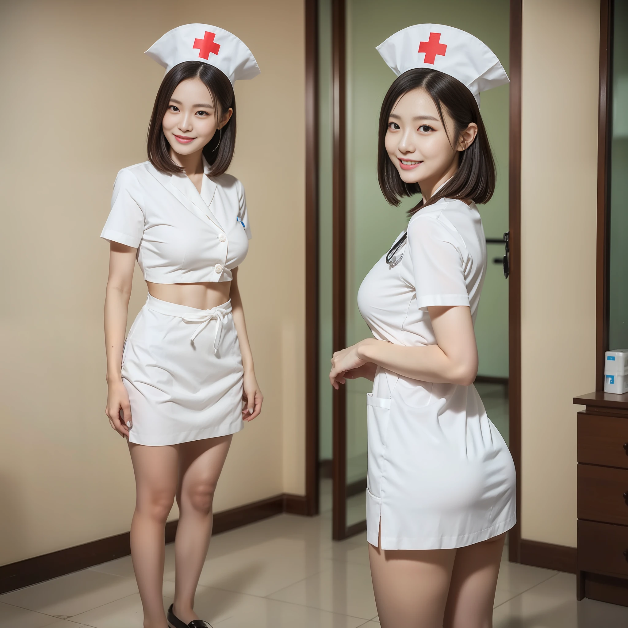Young beautiful nurse,Live action film photography,shooting full body:1.8,Full body photo of a real person,All body photos,clong legs,big breasts thin waist,Petite and cute,(RAW photos,最佳质量),nmasterpiece,20 age,Chinese nurse,Cutes,(shooting full body:1.8),(((white love liquid))) The nurse's uniform is smooth、 Nurse hat、 stethoscope, clong legs,big breasts thin waist,最佳质量,(exquisite detailing),high resolucion,Extremely detailled,(Nurse's uniform)Super realistic detailed clothing features,(Realistic and detailed nurse cap:1.5),(((Concentrate on the infusion))),(Outpatient infusion hall,Peaceful interior), Smile with, 双眼皮,2 0 years old female model,Beautiful Chinese girl,perfectbody,Petite and slim,medium boobs,big breasts thin waist,Beautiful buttocks,beauty legs,Nurse shoes,Dignified posture,short-cut hair:1.5,Small round face:1.0,Realistic and perfect face and skin,Detailed beautiful eyes,双眼皮,long eyelash,Swollen eyes,Realistic face and eyes,Facial light,Super detailed facial details,Gloss on lips,Blushlush:1.0,The skin is white and shiny:1.2,Extensive illumination,naturalshading,shooting full body:1.8